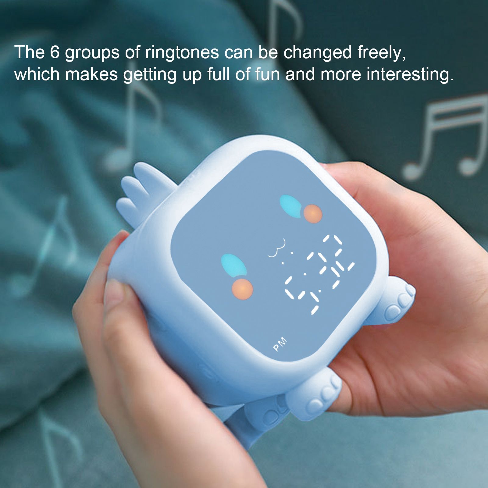 LED Alarm Clock Mini Portable Voice Control Temperature Display USB Charging view 15