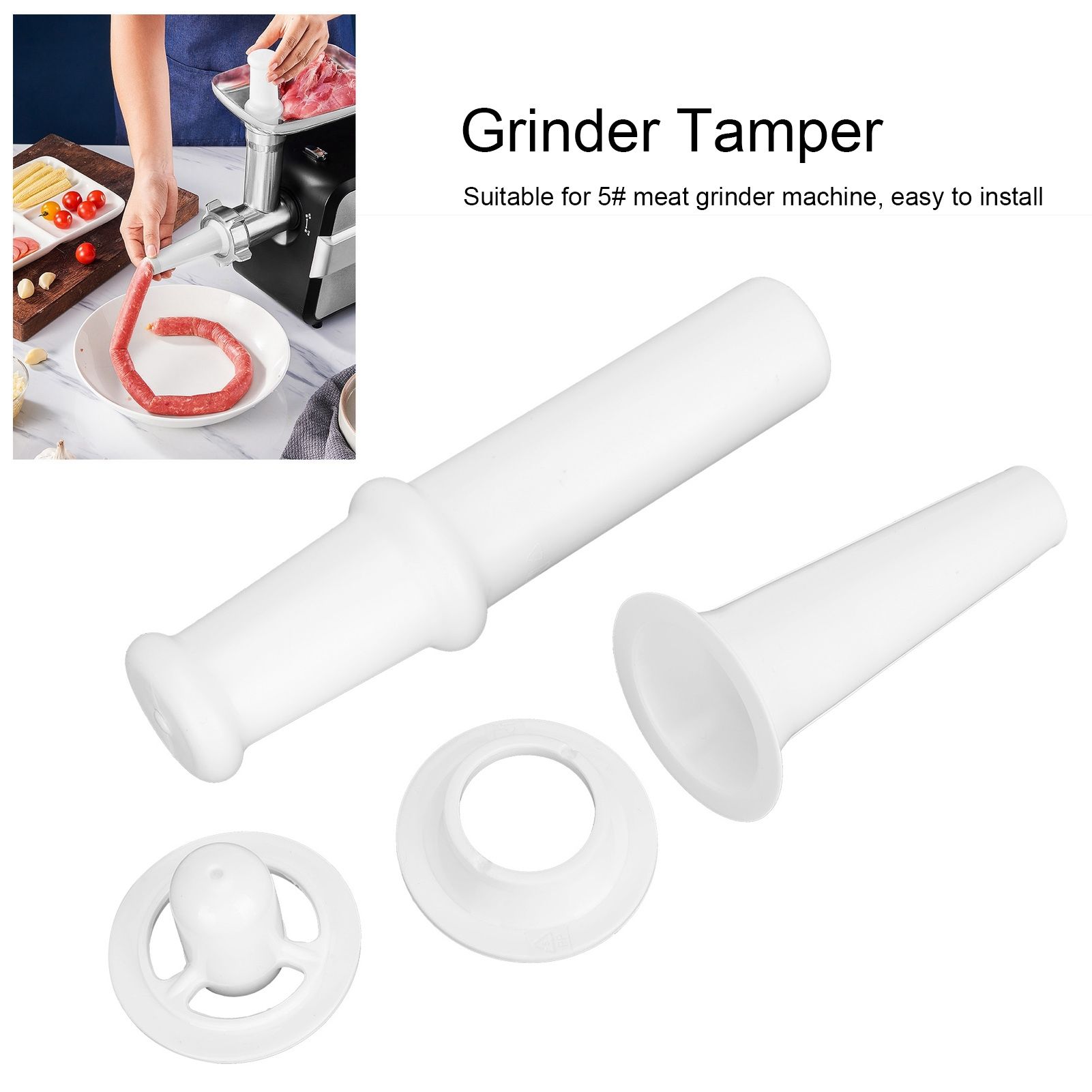Universal Food Pusher Sausage Filler Nozzle Kubbe Attachment Kit for 5# Meat view 13
