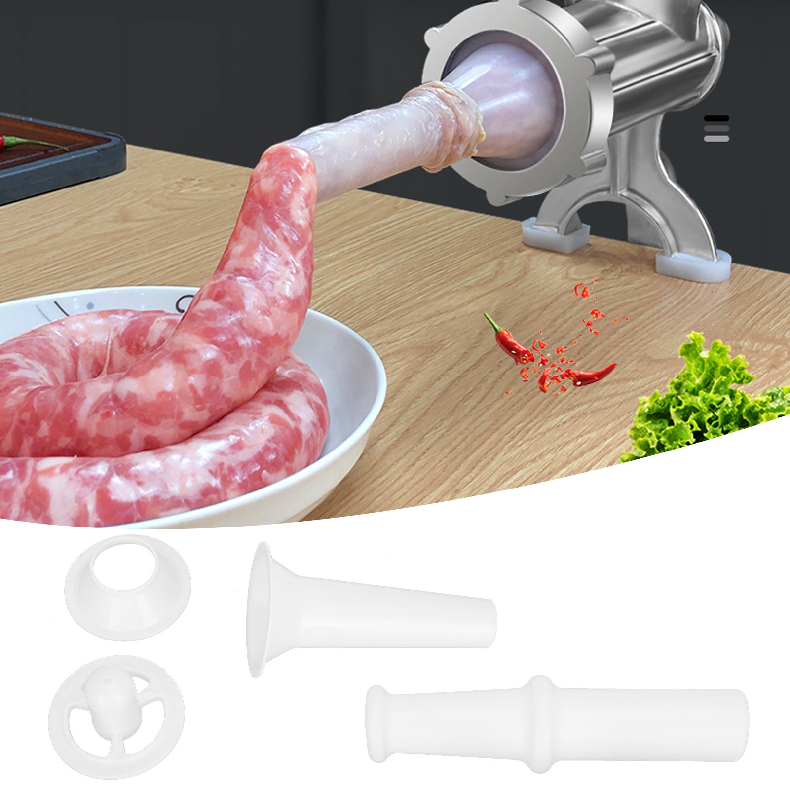 Food Pusher Sausage Filling Nozzle Kubbe Attachment for 7# Meat Grinder Universal view 10