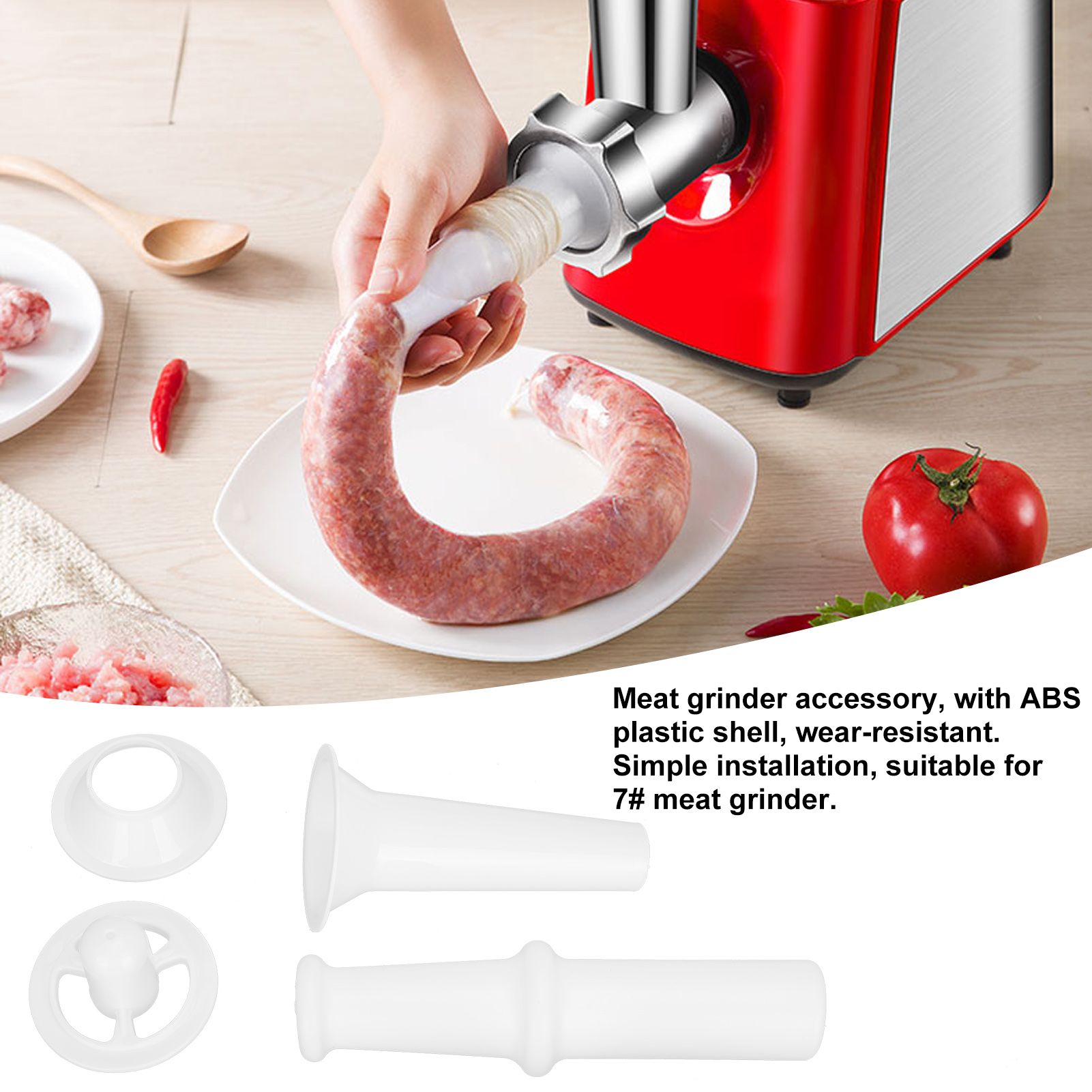 Food Pusher Sausage Filling Nozzle Kubbe Attachment for 7# Meat Grinder Universal view 14