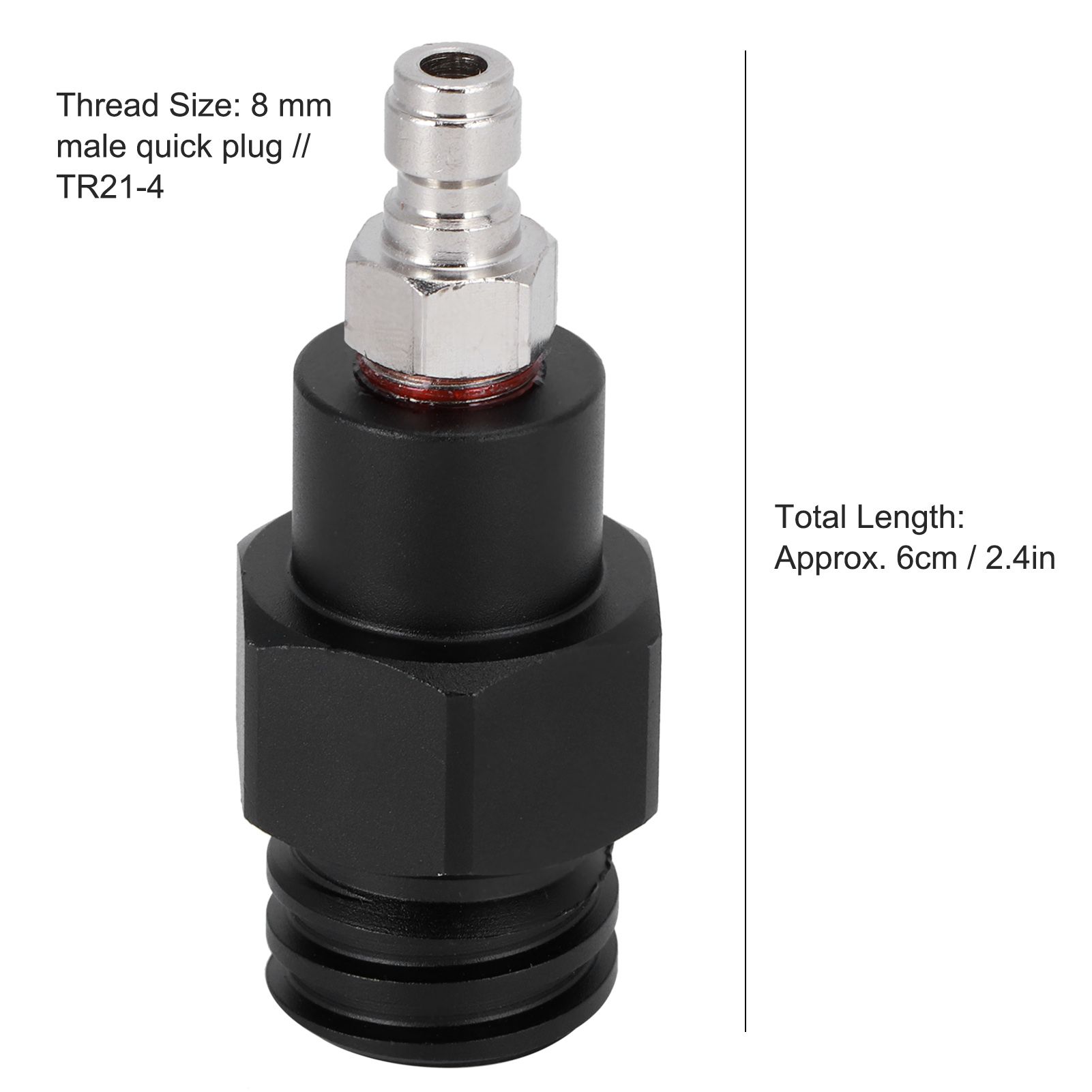 8mm Male Quick Plug to Male Thread TR21-4 CO2 Cylinder Tank Adapter Connector view 13