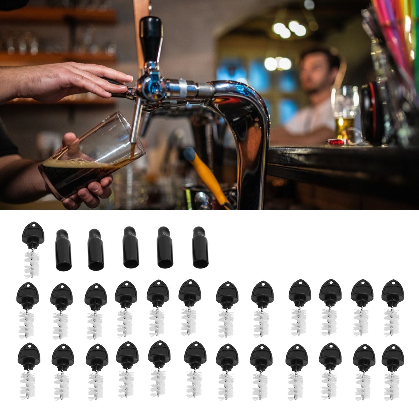 25PCS Beer Plugs Tap Brush 5PCS Beer Tap Cover Faucet Cap Beer Machine Faucet view 9