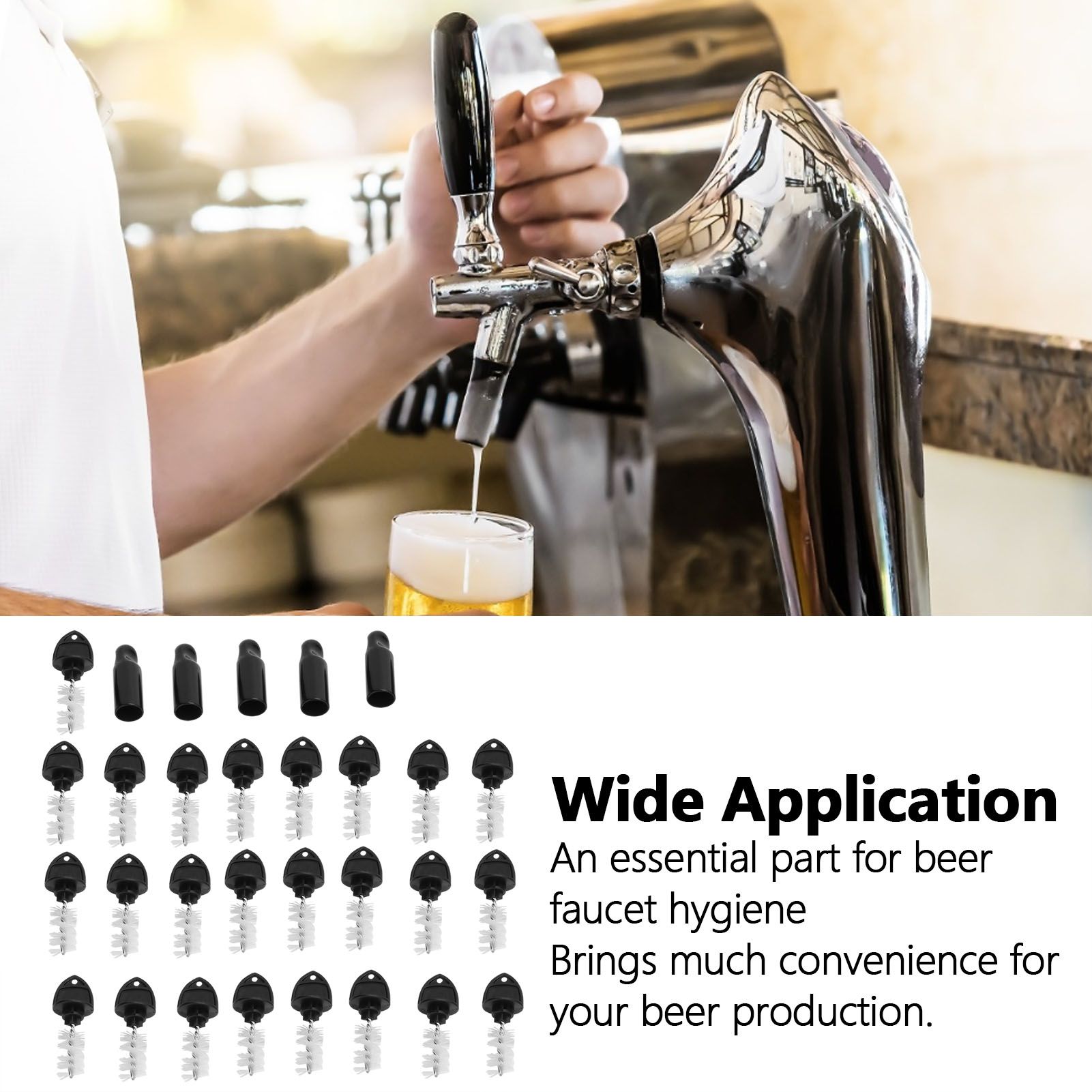 25PCS Beer Plugs Tap Brush 5PCS Beer Tap Cover Faucet Cap Beer Machine Faucet view 15