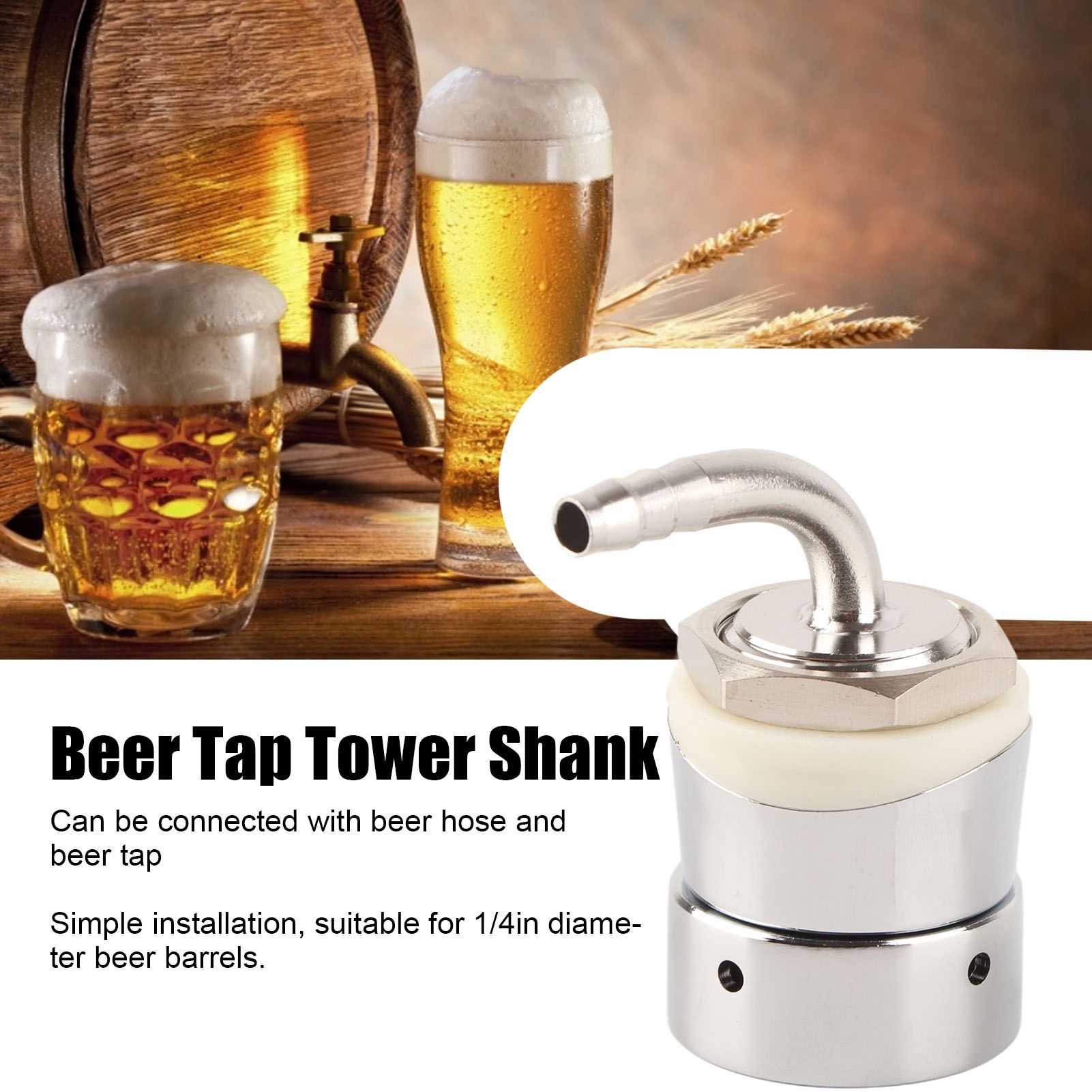 Draft Beer Tap Tower Shank Assembly 1/4in Stainless Steel Home Brewing Beer view 12