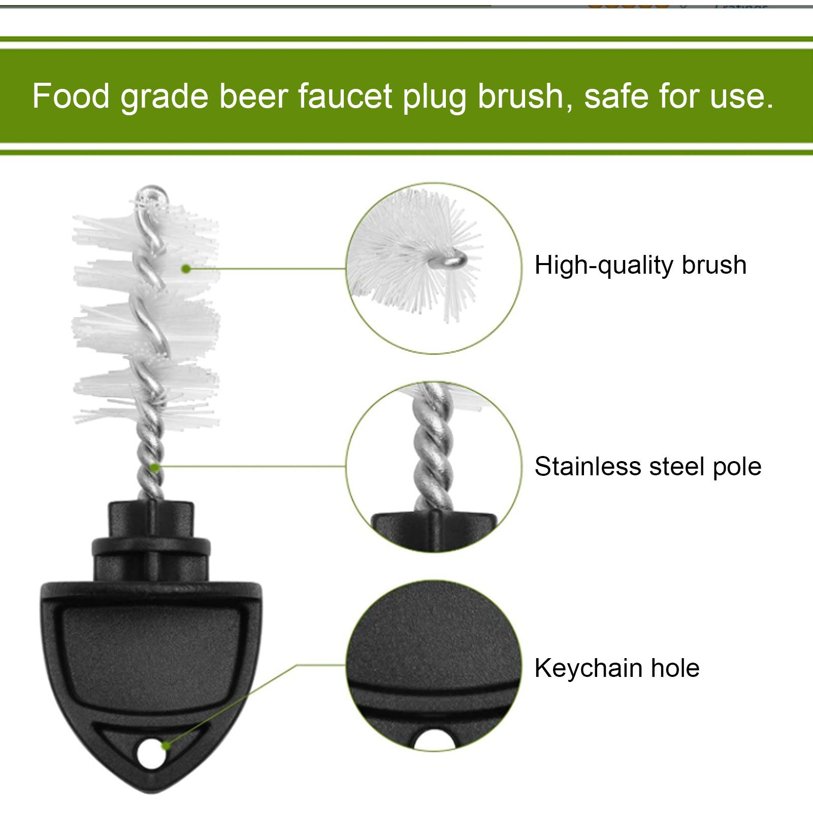 5Pcs Beer Tap Brush 5Pcs Draft Beer Faucet Cap Set Accessories for Home Bar Use view 14