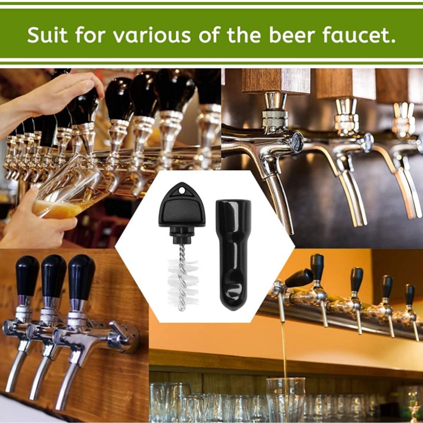 5Pcs Beer Tap Brush 5Pcs Draft Beer Faucet Cap Set Accessories for Home Bar Use view 15