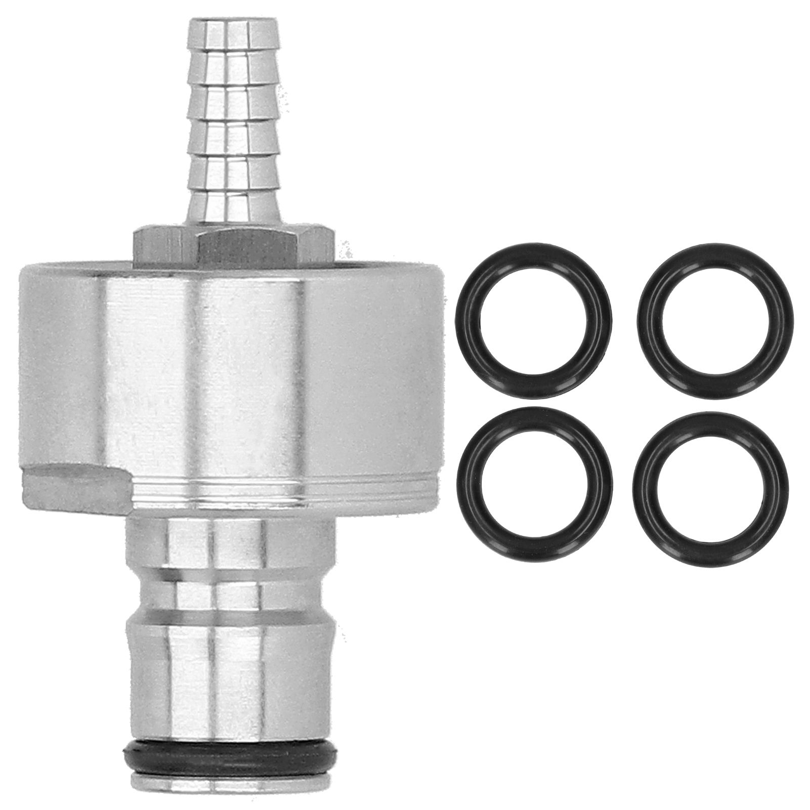 Stainless Steel Carbonation Cap with 5/16in Barb Ball Lock Type Fit Soft PET