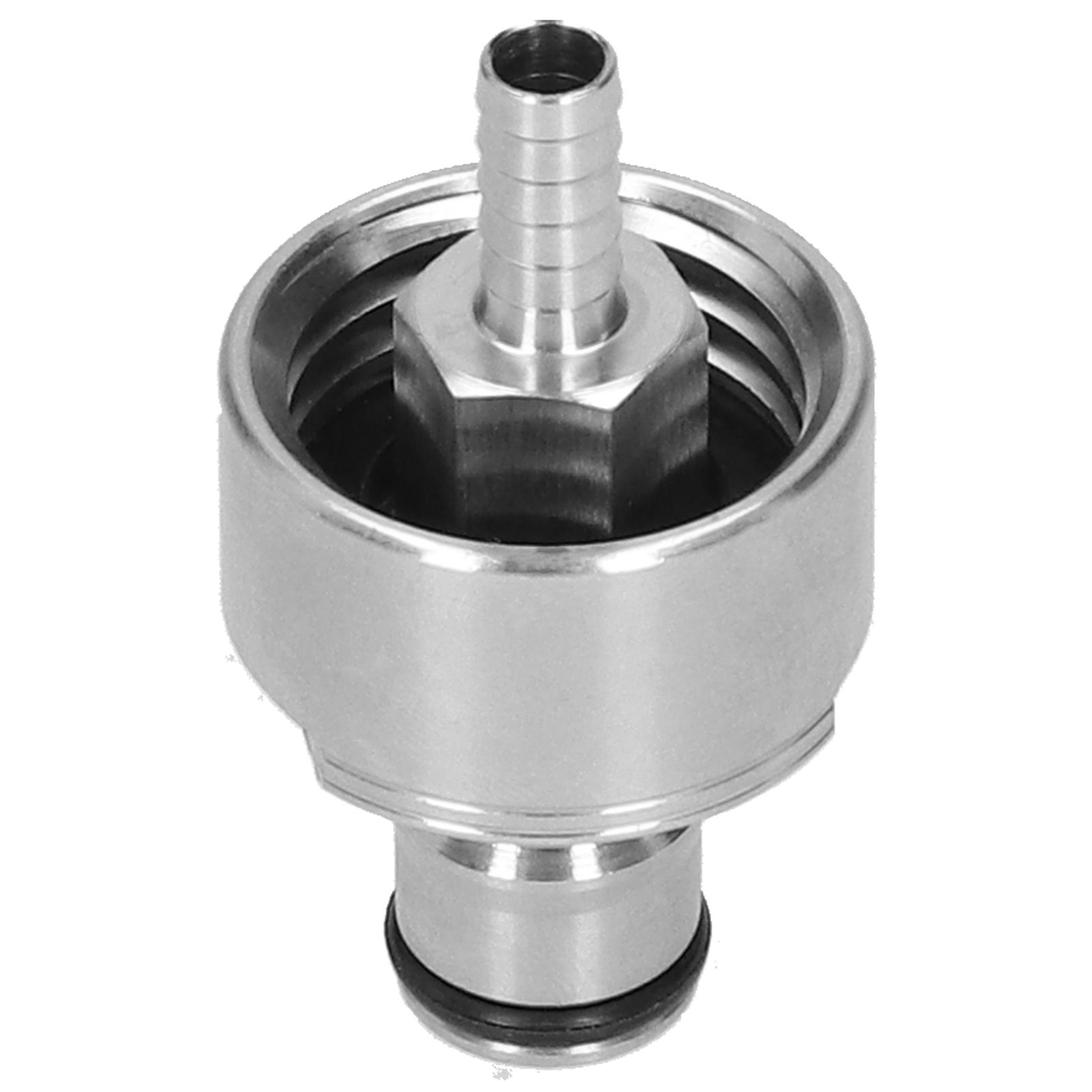 Stainless Steel Carbonation Cap with 5/16in Barb Ball Lock Type Fit Soft PET view 3