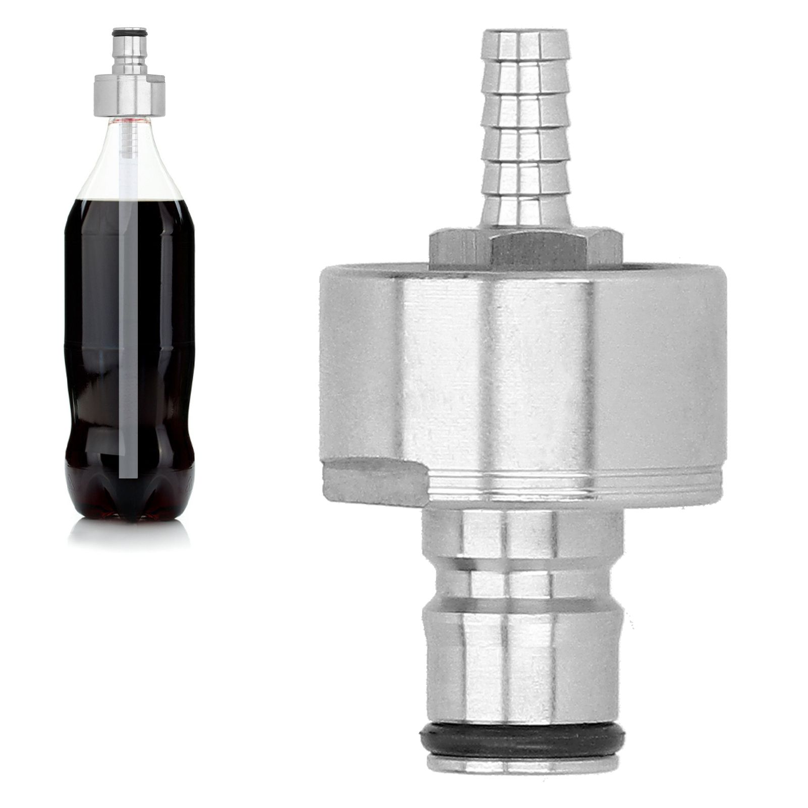Stainless Steel Carbonation Cap with 5/16in Barb Ball Lock Type Fit Soft PET view 9
