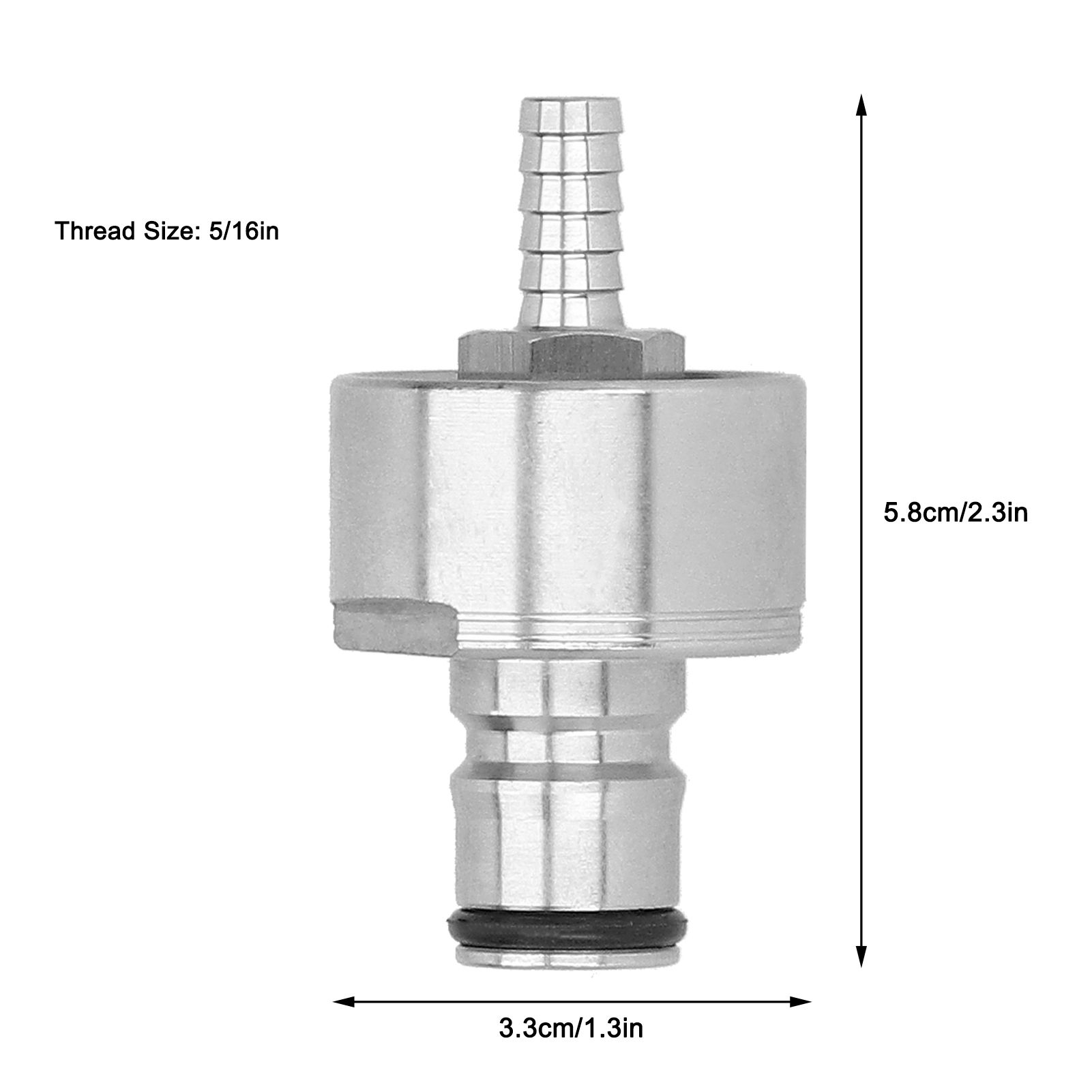 Stainless Steel Carbonation Cap with 5/16in Barb Ball Lock Type Fit Soft PET view 14