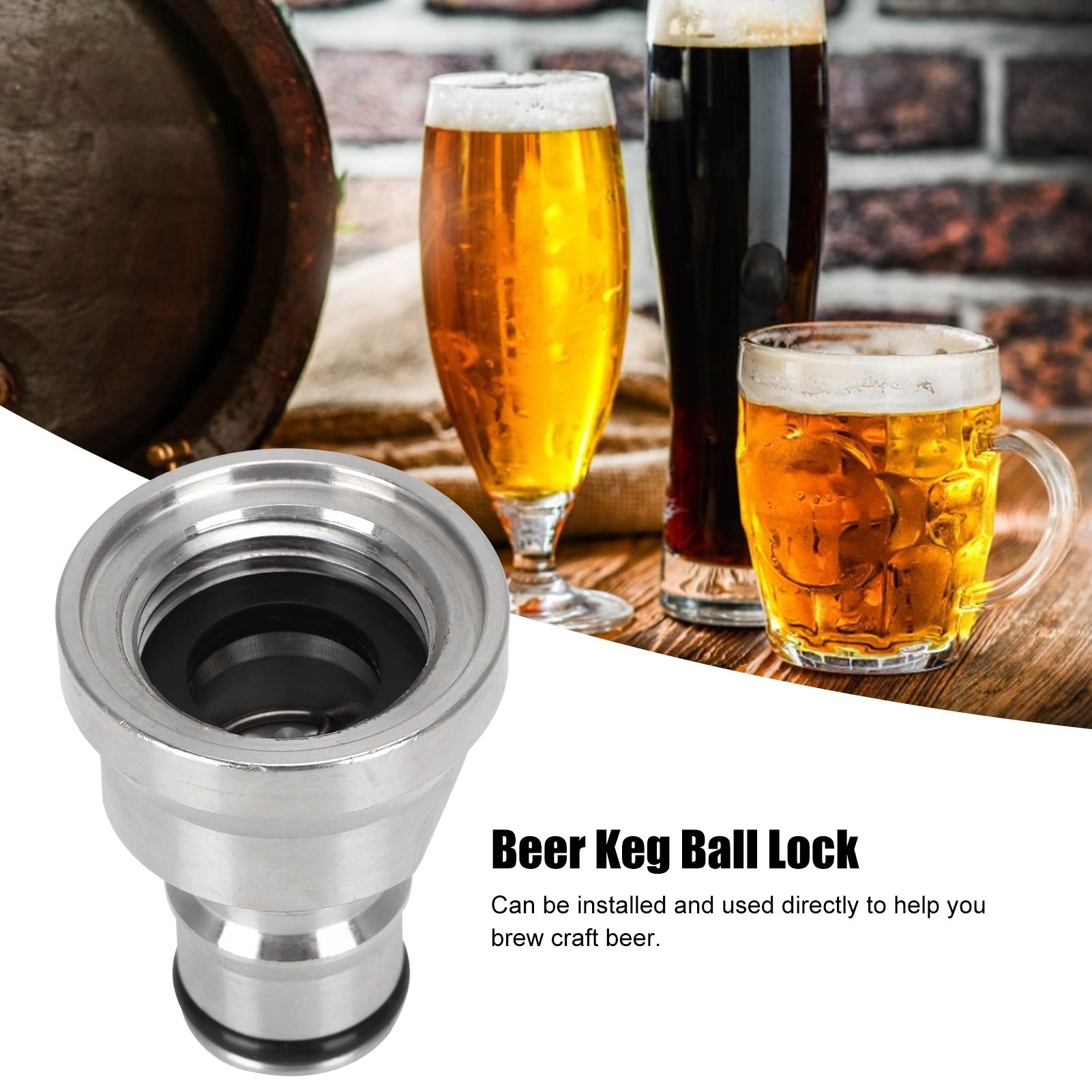 1/2in Liquid Ball Lock Stainless Steel Keg Coupler Adapter Beer Barrel Brewing view 14