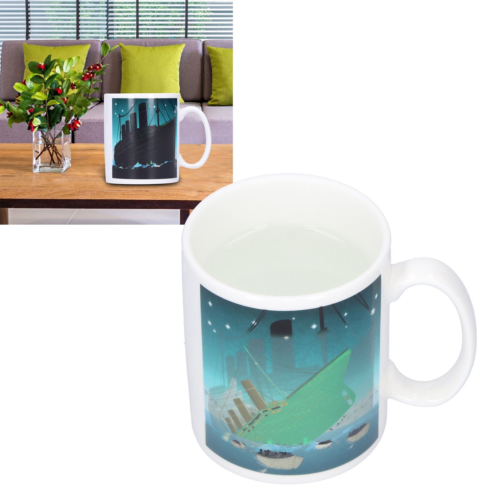Ceramic Coffee Mug Heat‑Sensitive Color Changing Cup Hot Tea Milk Drinkware view 10