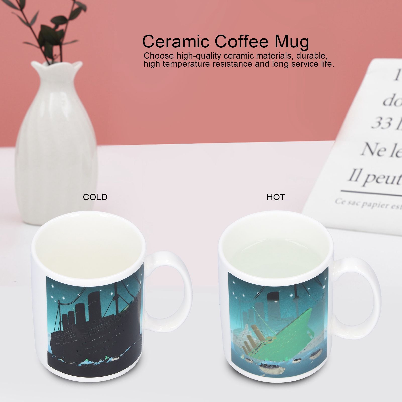 Ceramic Coffee Mug Heat‑Sensitive Color Changing Cup Hot Tea Milk Drinkware view 15