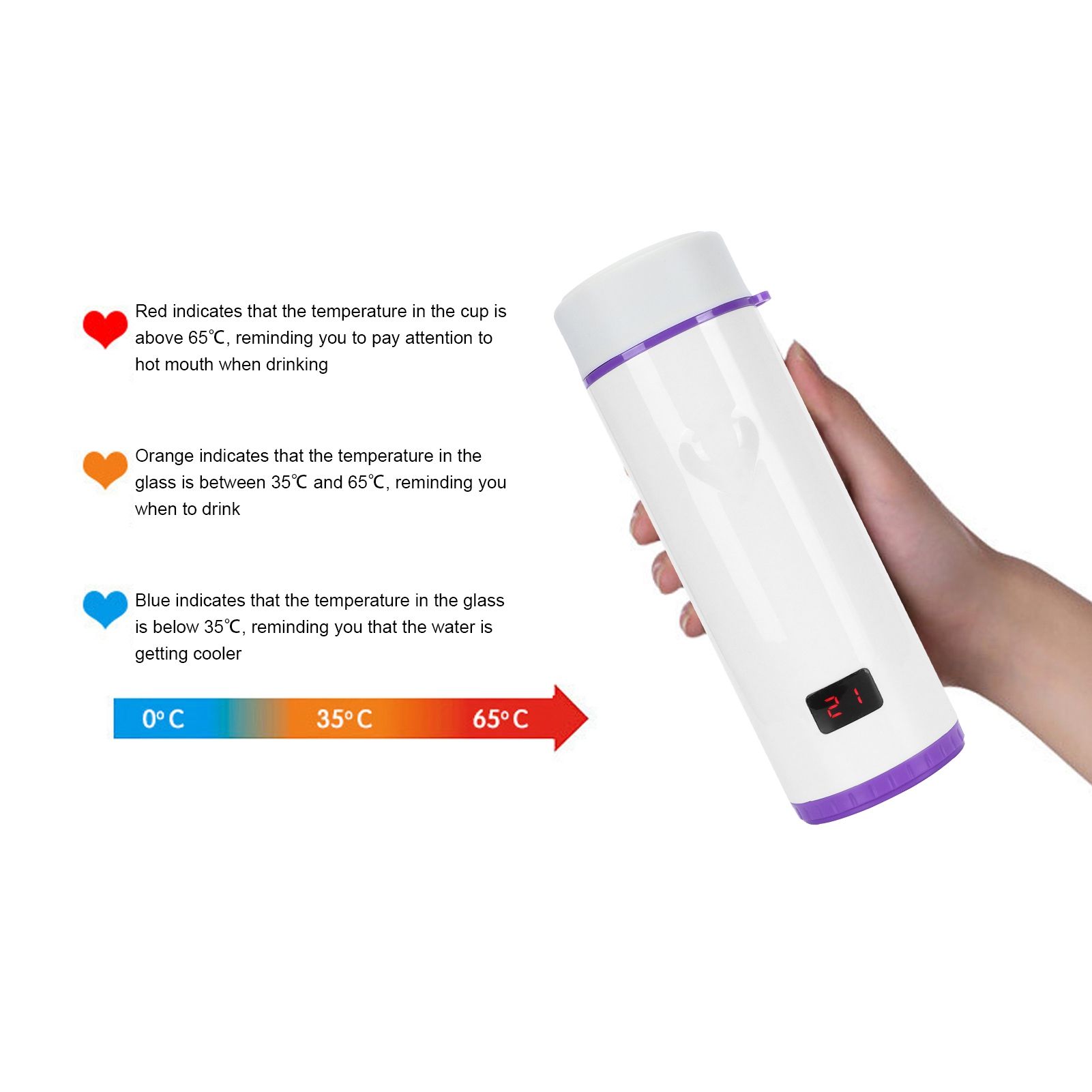 360ml Vacuum Cup LED Intelligent Digital Water Bottle with 3‑Color Temperature view 15