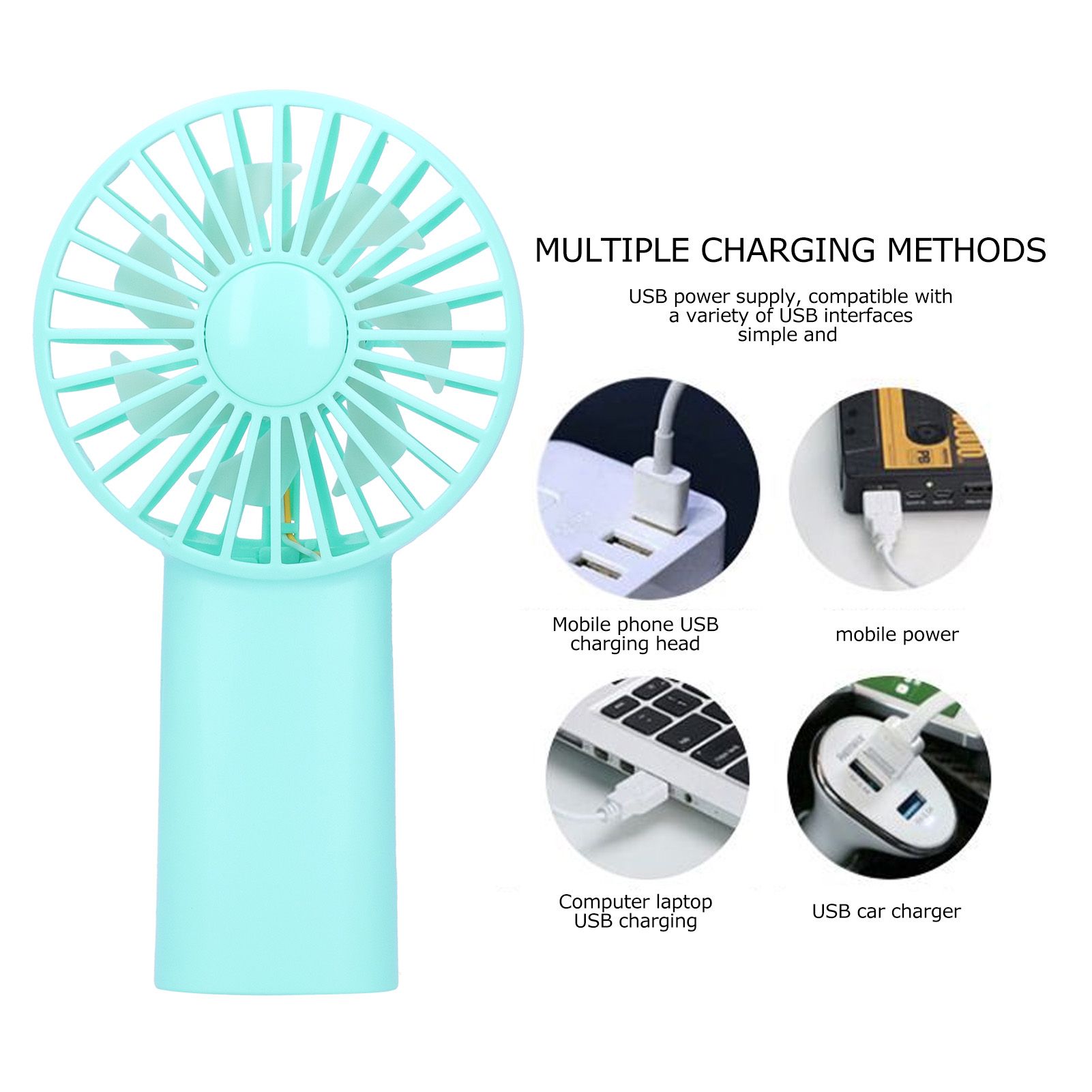 Mini Handheld Fan Desktop Portable USB Rechargeable Fan for Home Office with view 15