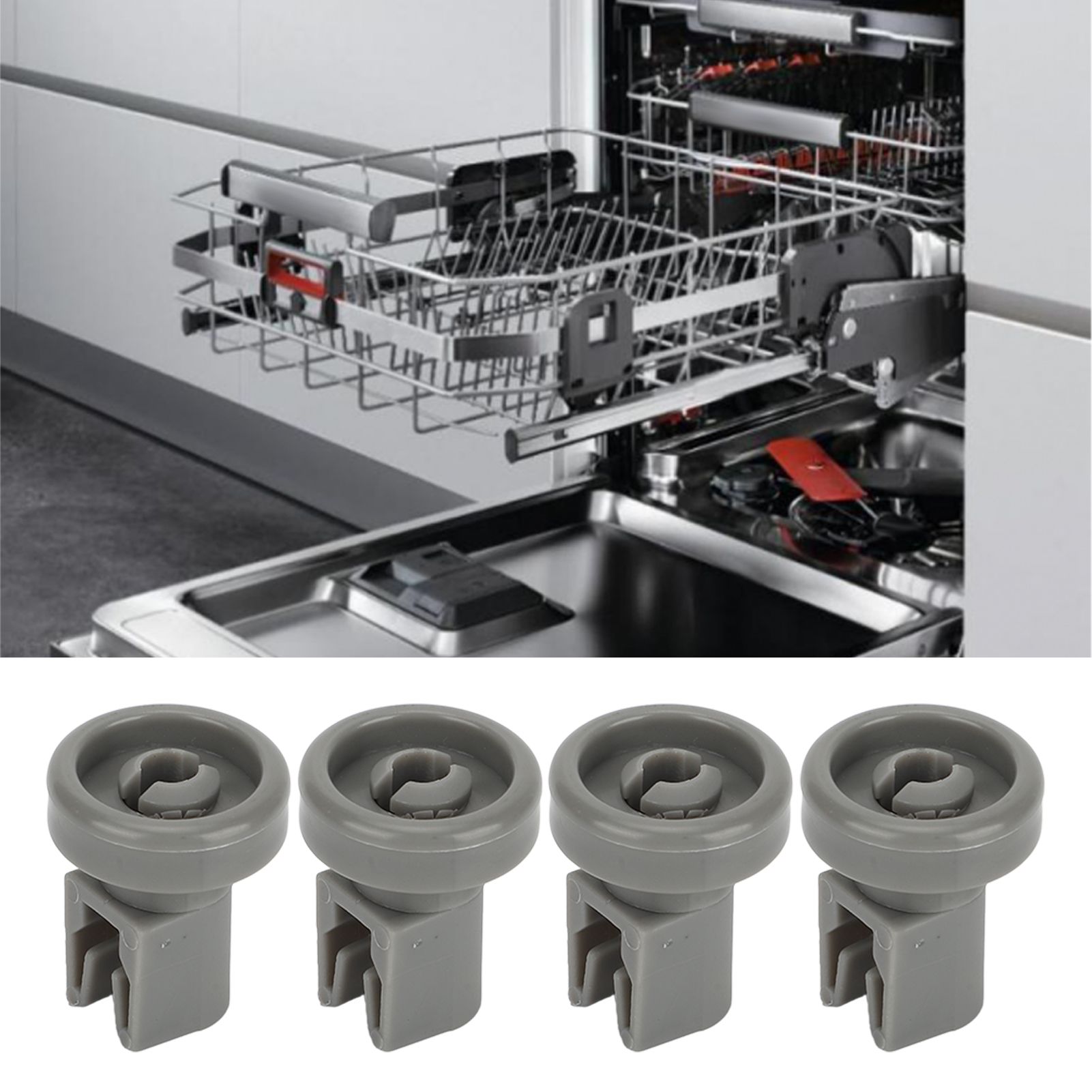 4pcs Dishwasher Lower Rack Wheel Dishwasher Wheel Replacement Part for AEG view 12