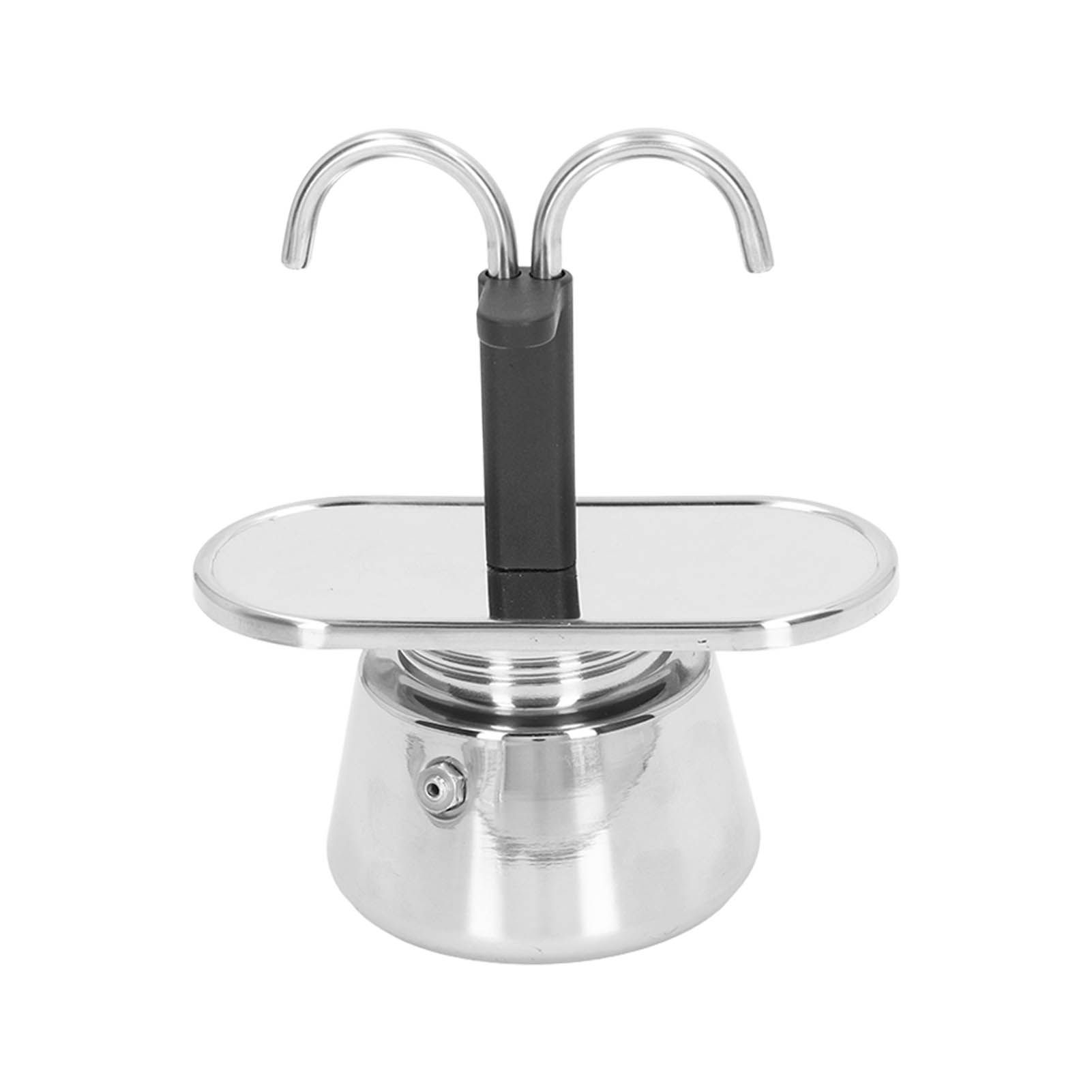 Moka Pot 100ml Dual Pipe Stainless Steel Durable Food Grade Anti Scald Nonslip