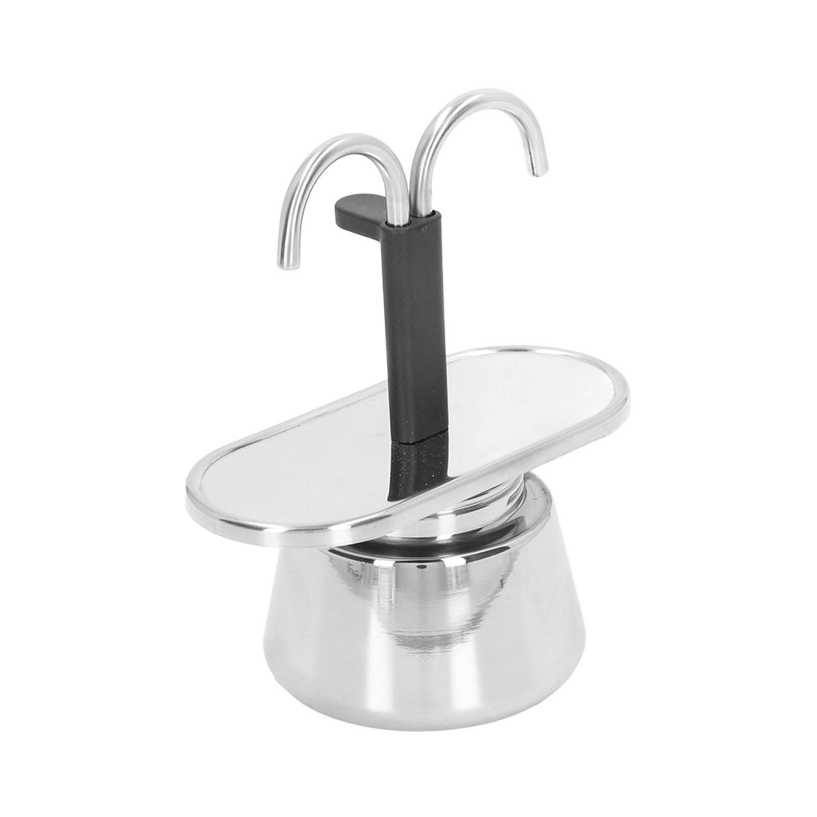 Moka Pot 100ml Dual Pipe Stainless Steel Durable Food Grade Anti Scald Nonslip view 3