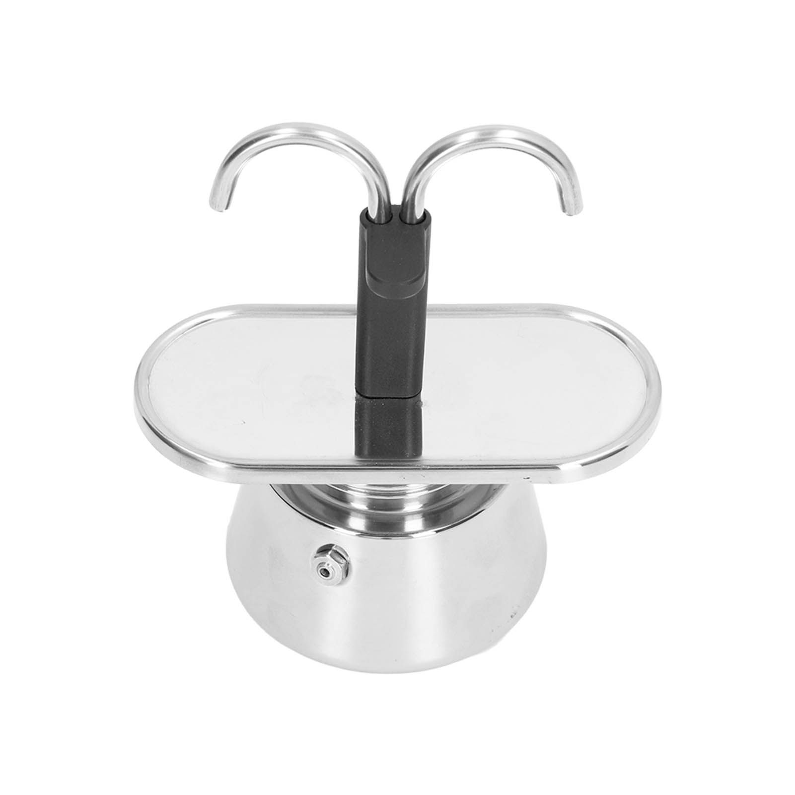 Moka Pot 100ml Dual Pipe Stainless Steel Durable Food Grade Anti Scald Nonslip view 5