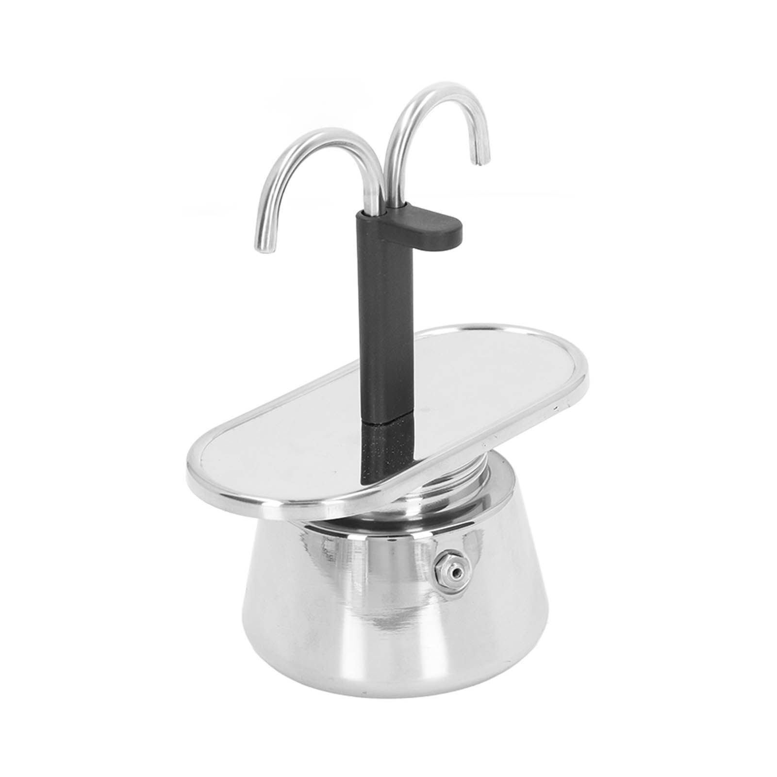 Moka Pot 100ml Dual Pipe Stainless Steel Durable Food Grade Anti Scald Nonslip view 7