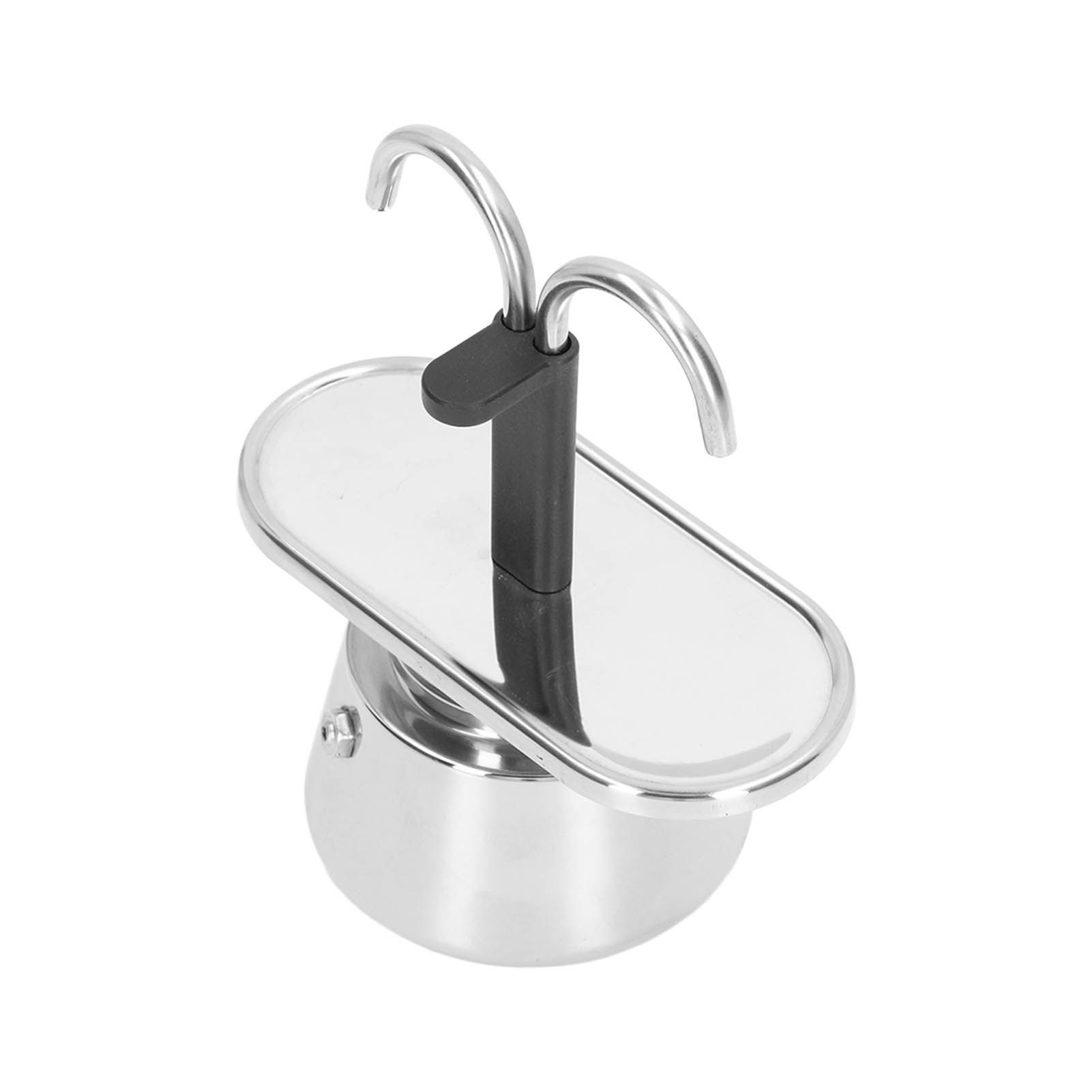 Moka Pot 100ml Dual Pipe Stainless Steel Durable Food Grade Anti Scald Nonslip view 8