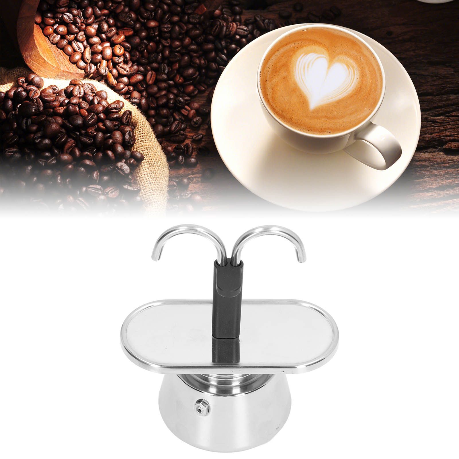 Moka Pot 100ml Dual Pipe Stainless Steel Durable Food Grade Anti Scald Nonslip view 12