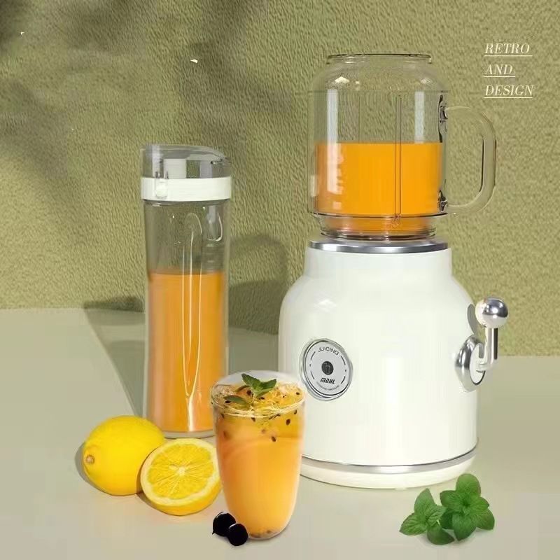 Mini Blender with Double Cup Retro Shake and Ice Crush Maker Countertop Juice view 4