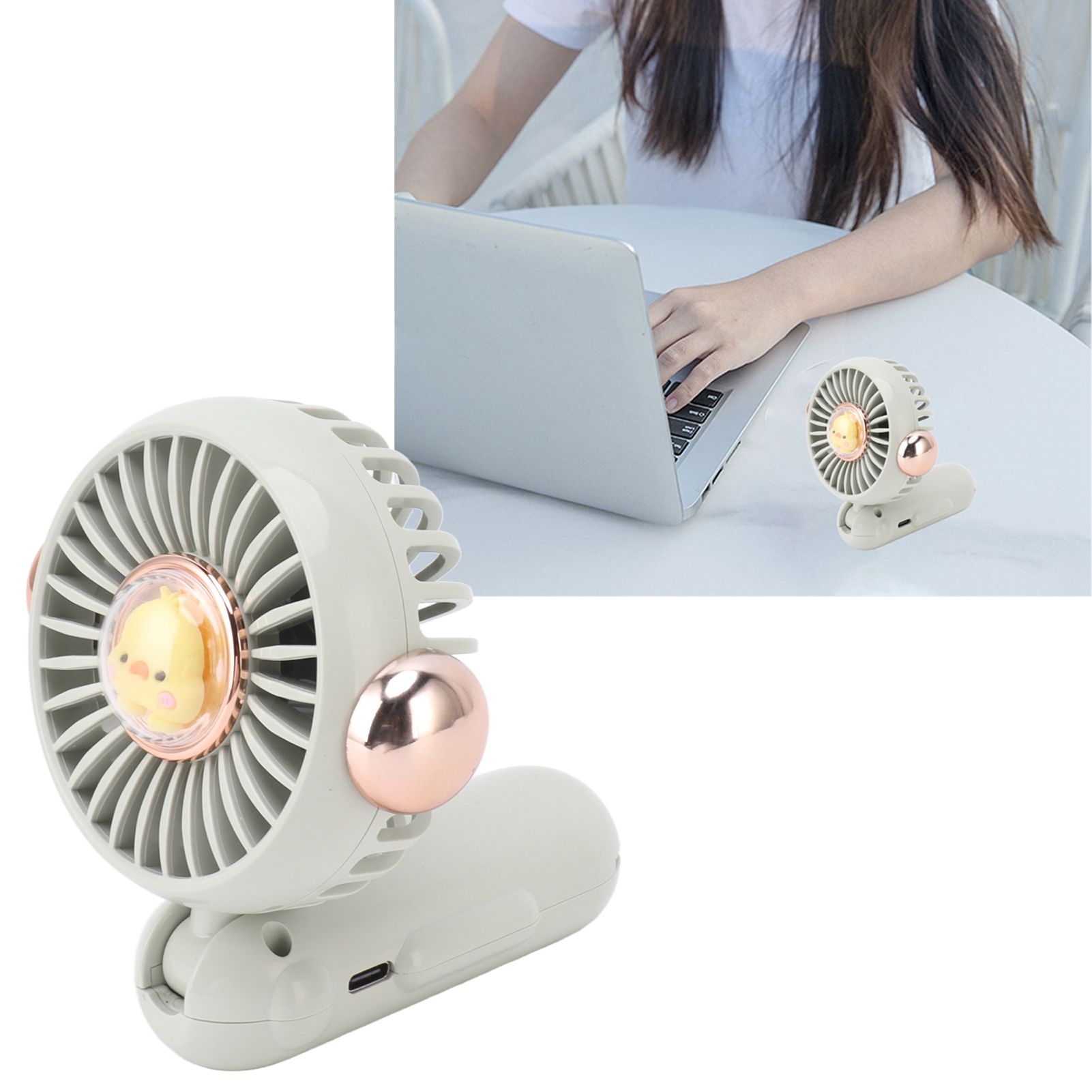 Foldable Mini Fan Cute Lightweight 900mAh Adjustable Low Noise Handheld Fan view 11