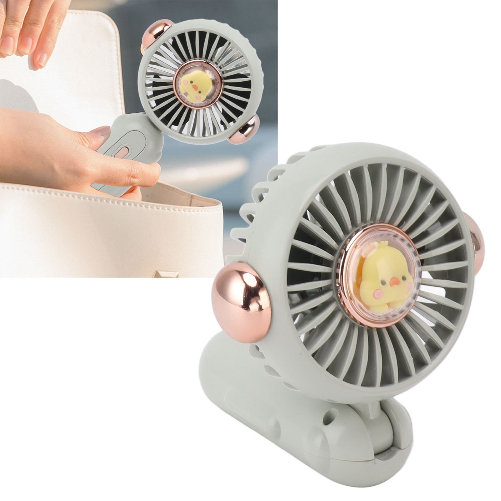 Foldable Mini Fan Cute Lightweight 900mAh Adjustable Low Noise Handheld Fan view 12