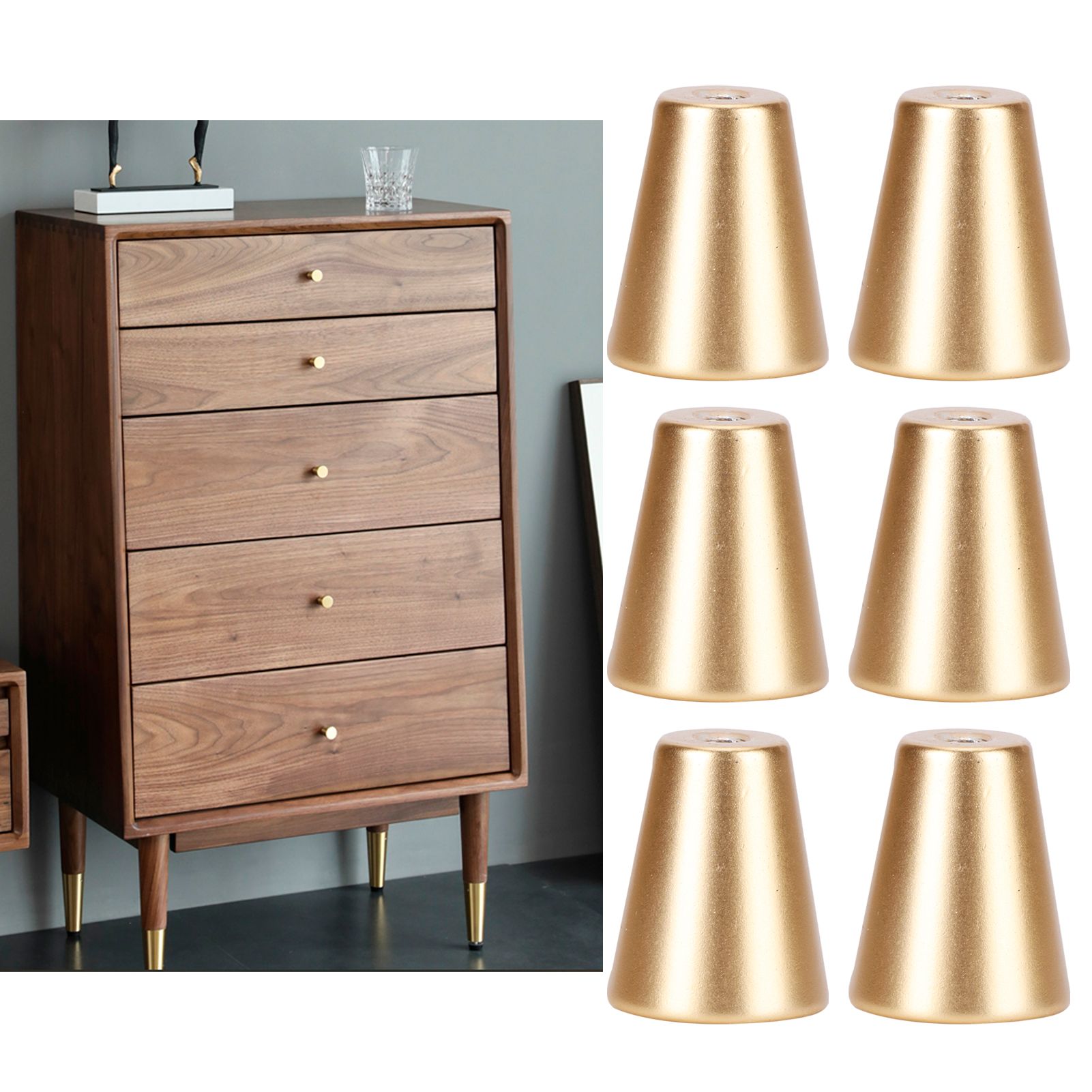 6 Sets Gold Drawer Handle Space Aluminum European Style Handle Furniture view 10