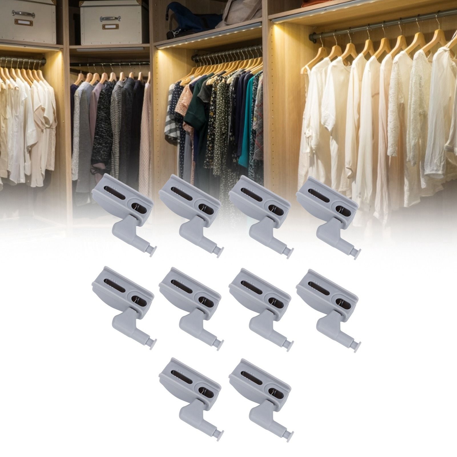 10Set Hinge LED Sensor Light Set Home Cabinet Cupboard Closet Drawer Induction view 9