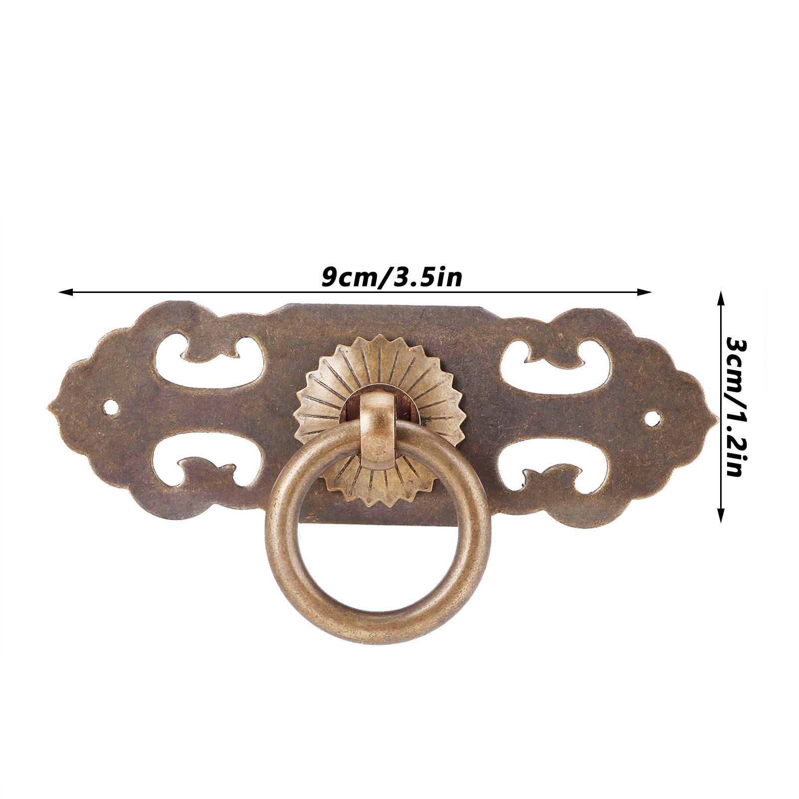 2 Sets 90mm Drawer Horizontal Handle Copper Antique Hollow Cabinet Handle Pull view 14
