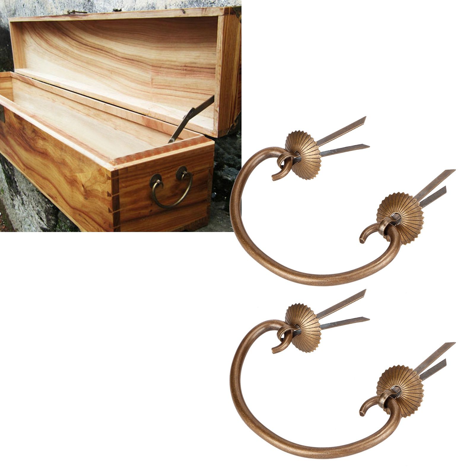 2 Set Drawer Drawer Pulls Chinese Style Antique Copper Handle Cabinet Hardware view 10