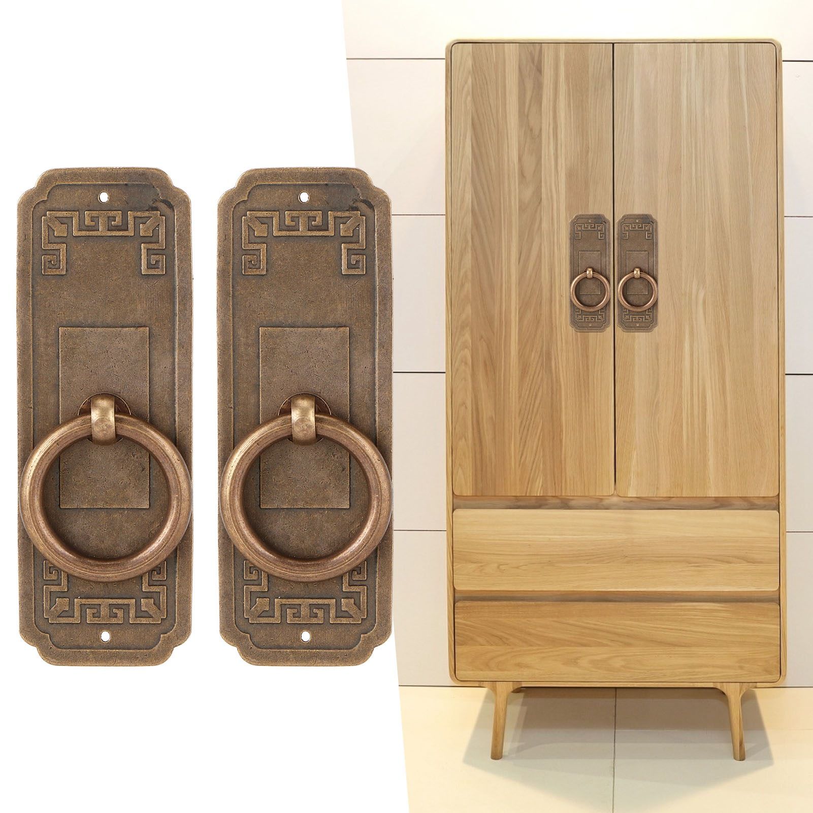 2 Sets Chinese Style Handle Single Hole Door Pull Knobs for Kitchen Cabinet view 10