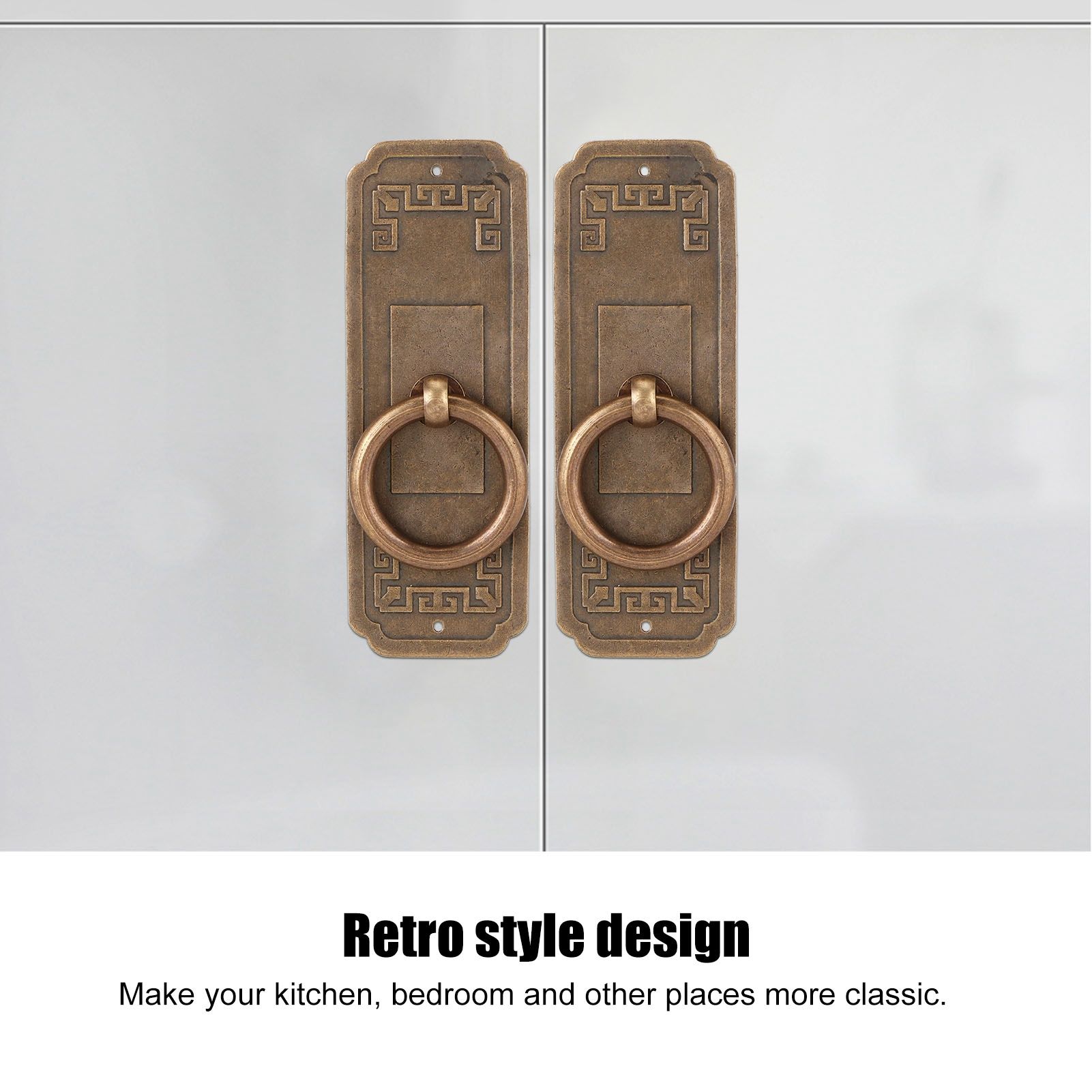 2 Sets Chinese Style Handle Single Hole Door Pull Knobs for Kitchen Cabinet view 14