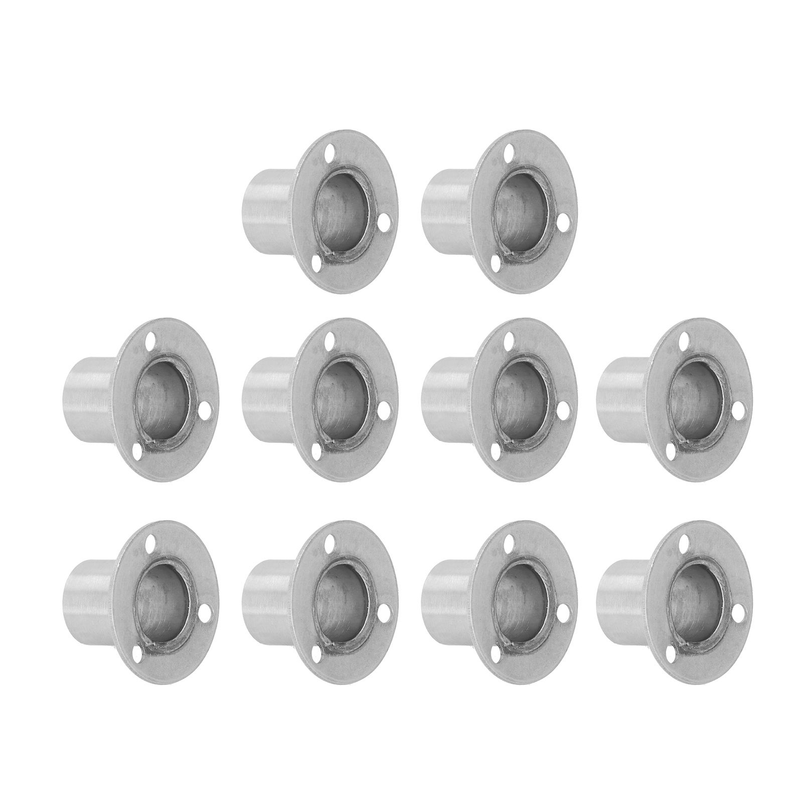 10Set Flanged Holder Base Thicken Stainless Steel Closet Rod Tube Bracket view 2