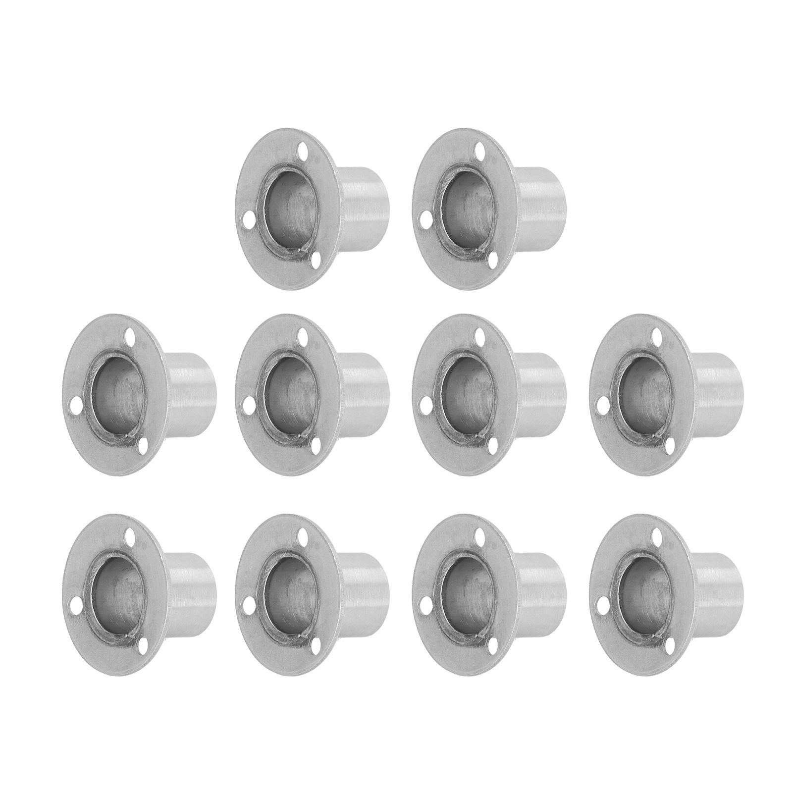 10Set Flanged Holder Base Thicken Stainless Steel Closet Rod Tube Bracket view 5