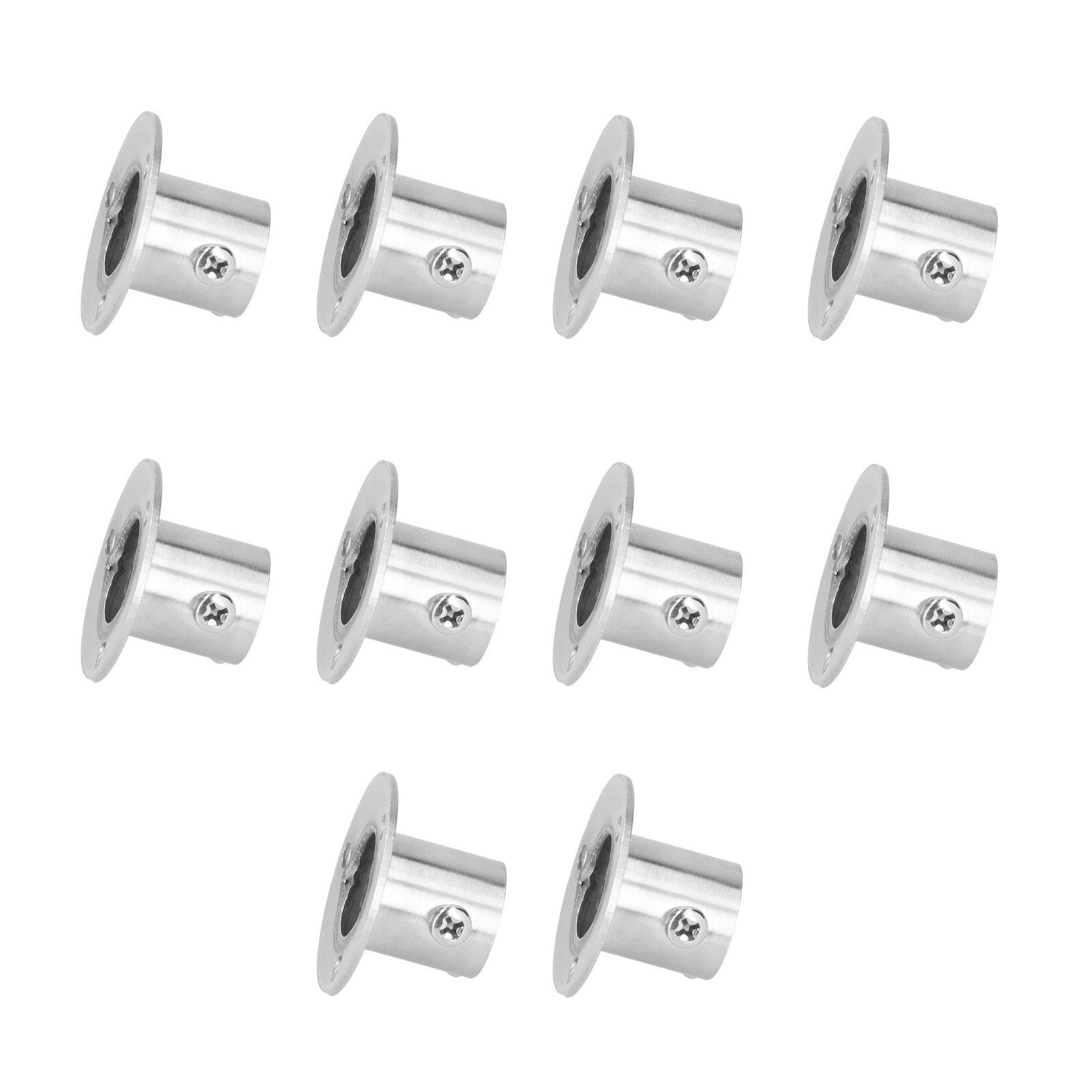 10Set Flanged Holder Base Thicken Stainless Steel Closet Rod Tube Bracket view 7