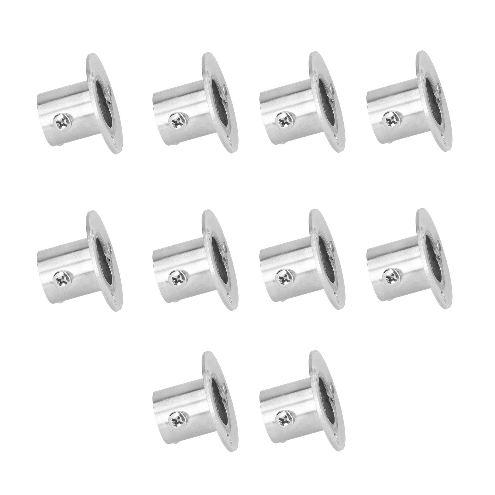 10Set Flanged Holder Base Thicken Stainless Steel Closet Rod Tube Bracket view 8