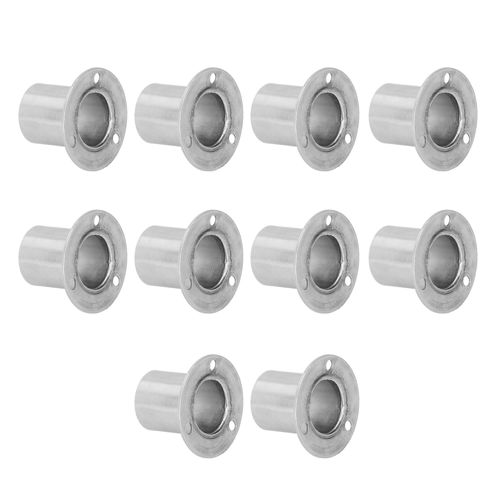 10Set Flanged Holder Base Thicken Stainless Steel Closet Rod Tube Bracket view 3