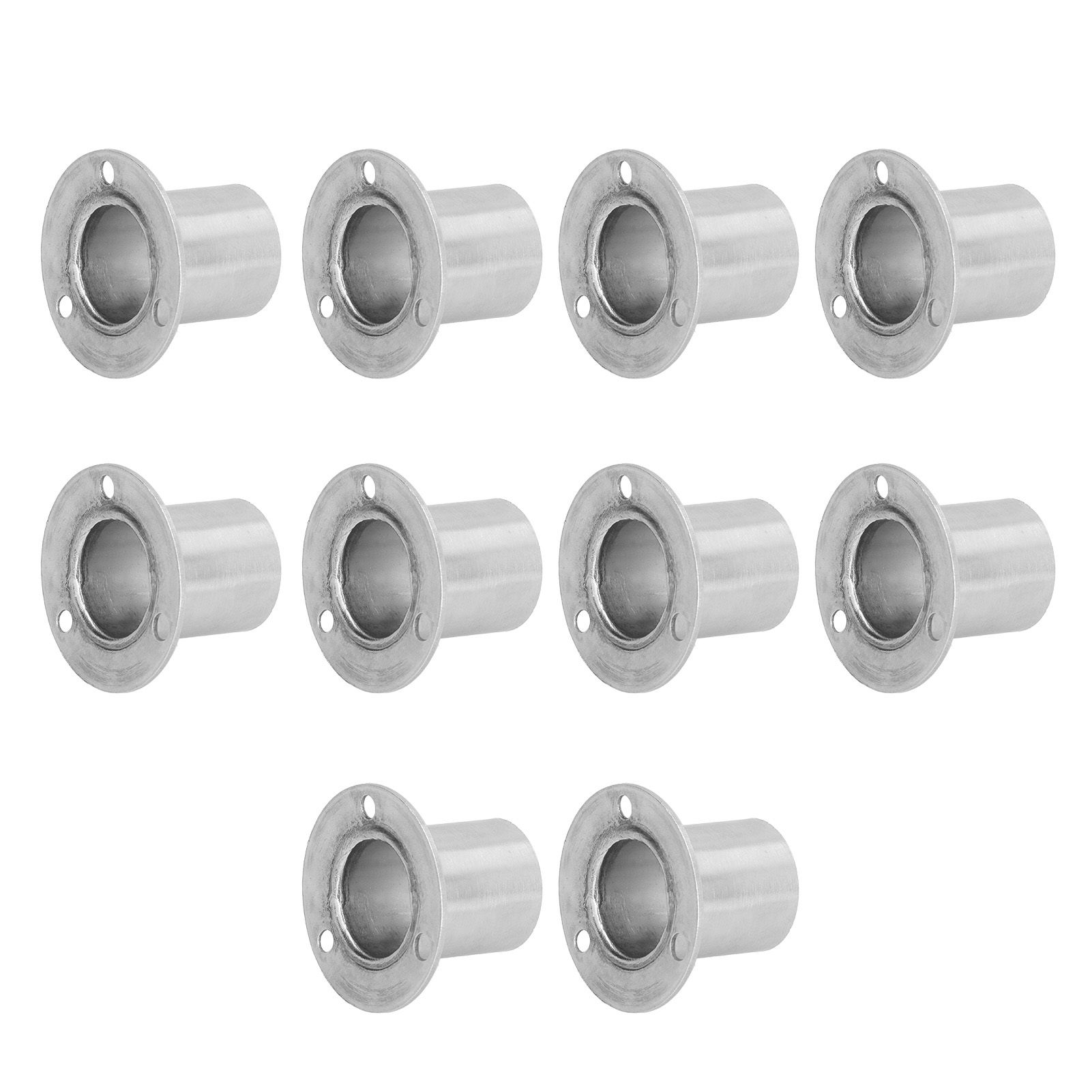 10Set Flanged Holder Base Thicken Stainless Steel Closet Rod Tube Bracket view 6