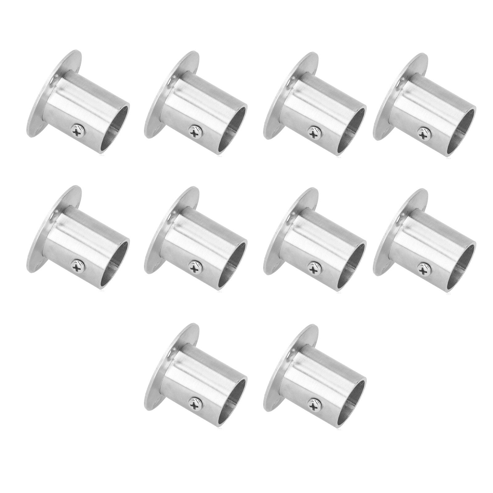 10Set Flanged Holder Base Thicken Stainless Steel Closet Rod Tube Bracket view 7