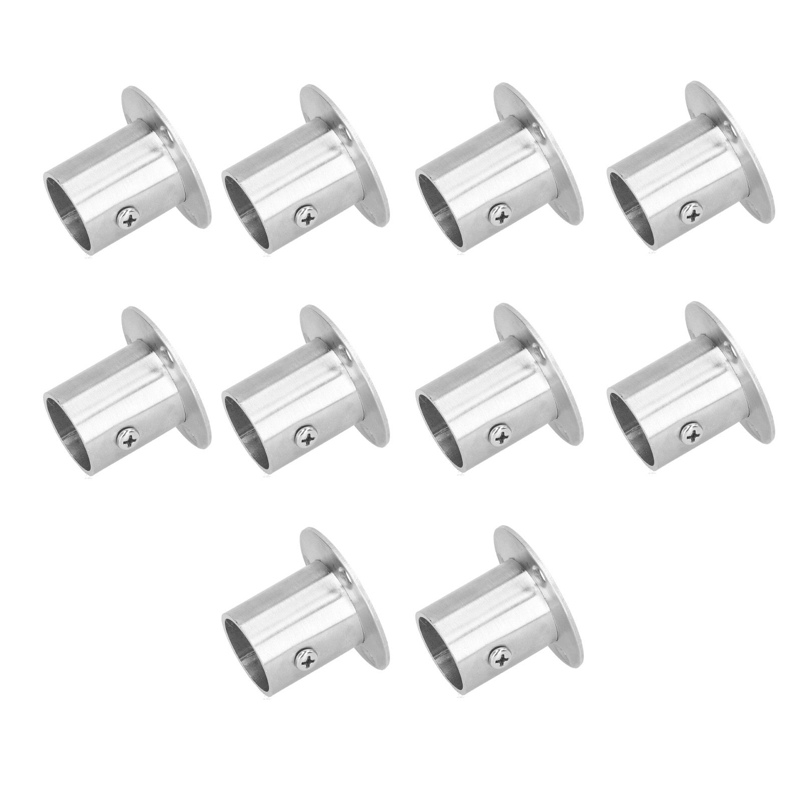 10Set Flanged Holder Base Thicken Stainless Steel Closet Rod Tube Bracket view 8