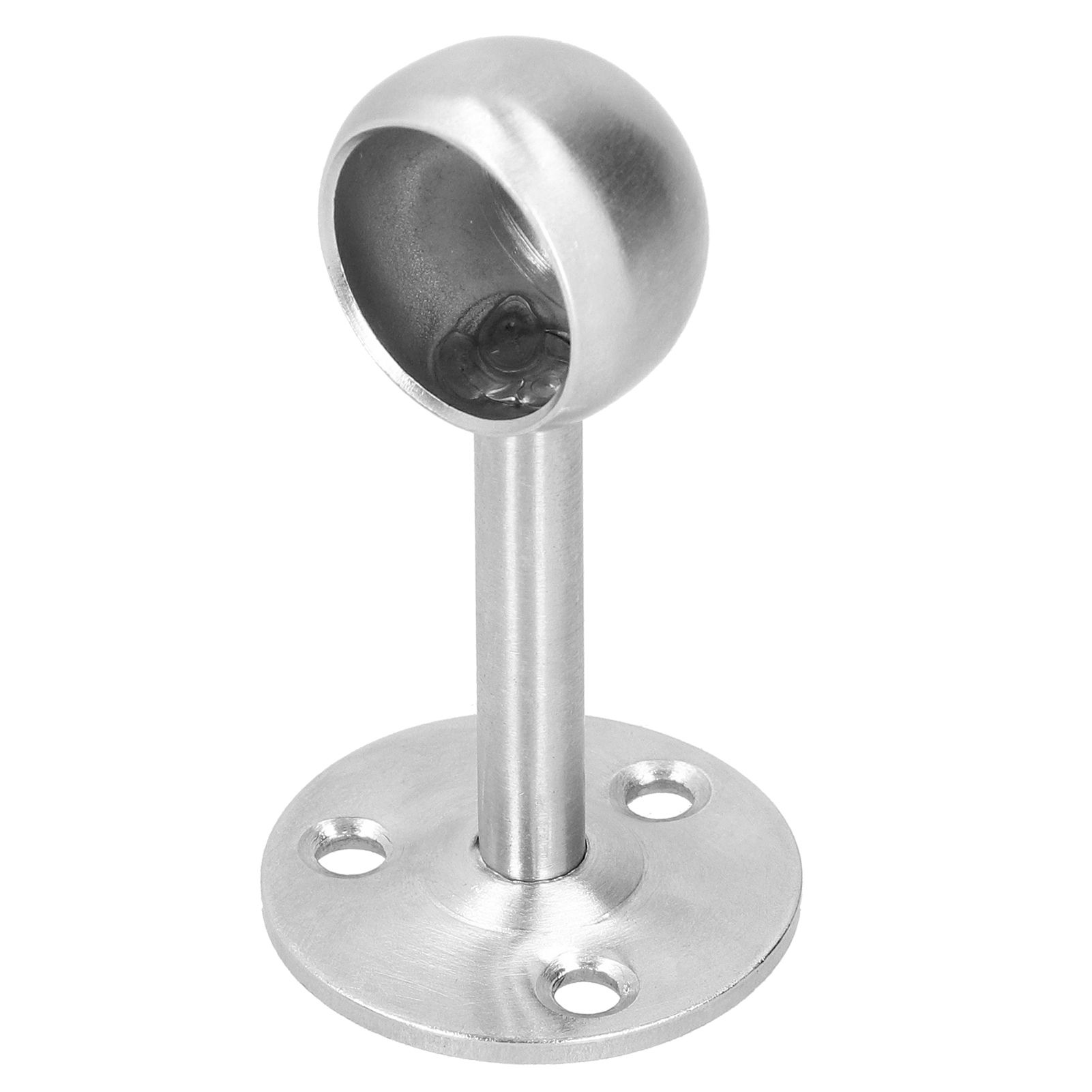 6Pcs Flanged Socket Stainless Steel Curtain Rod Brackets Wardrobe Pole Holder view 12