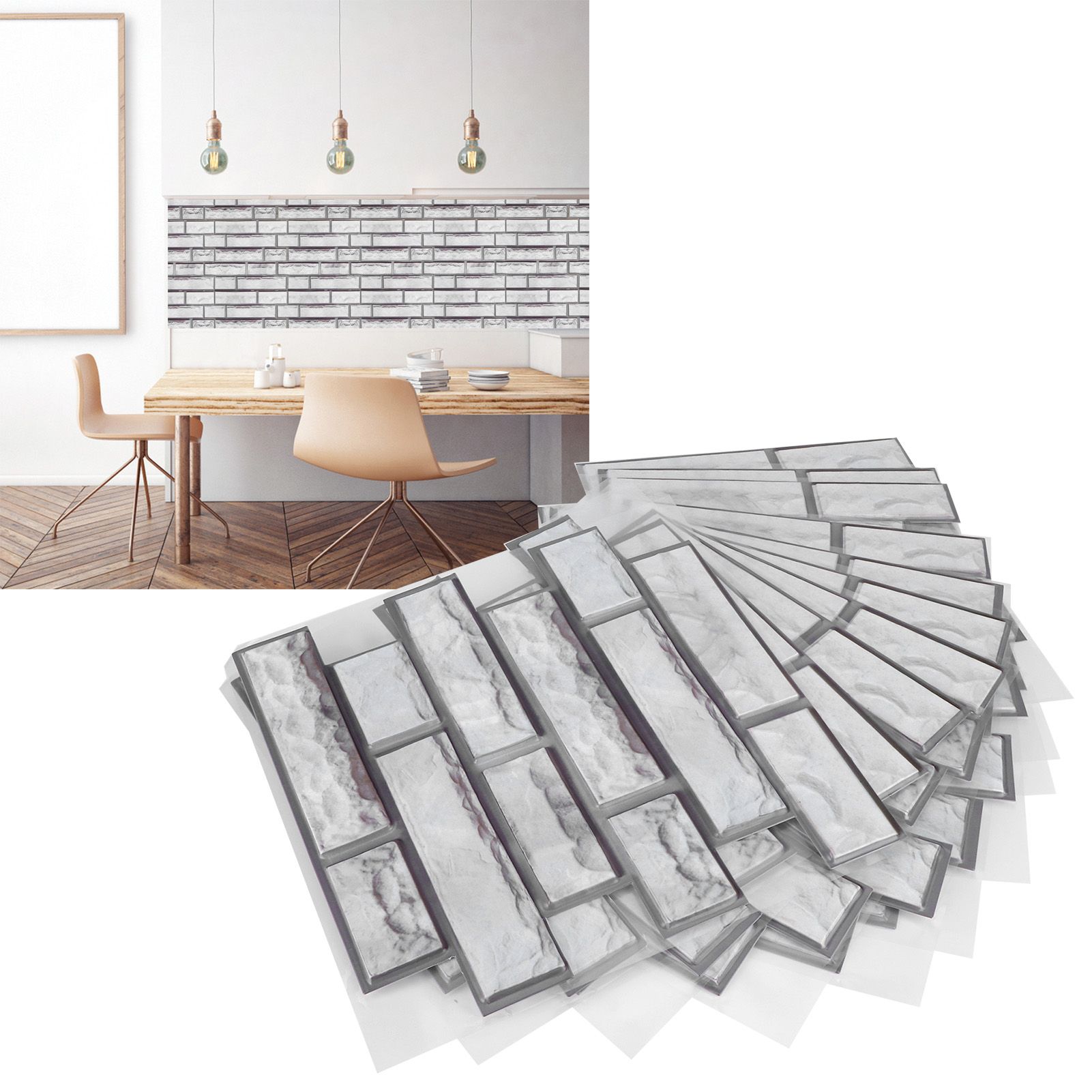 3D Waterproof Wall Stickers SelfAdhesive Tile Decal Background Kitchen view 10