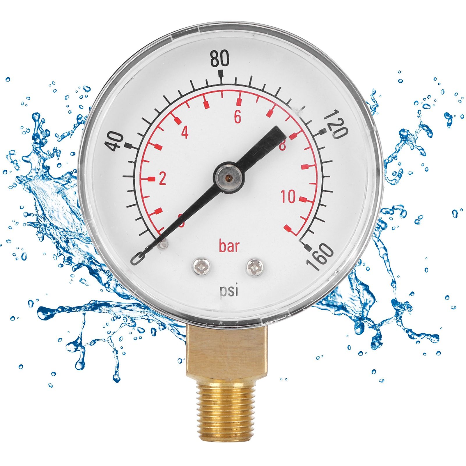 0-160psi 0-11bar Vacuum Pressure Gauge Manometer with Dual Scale for Water Oil view 9