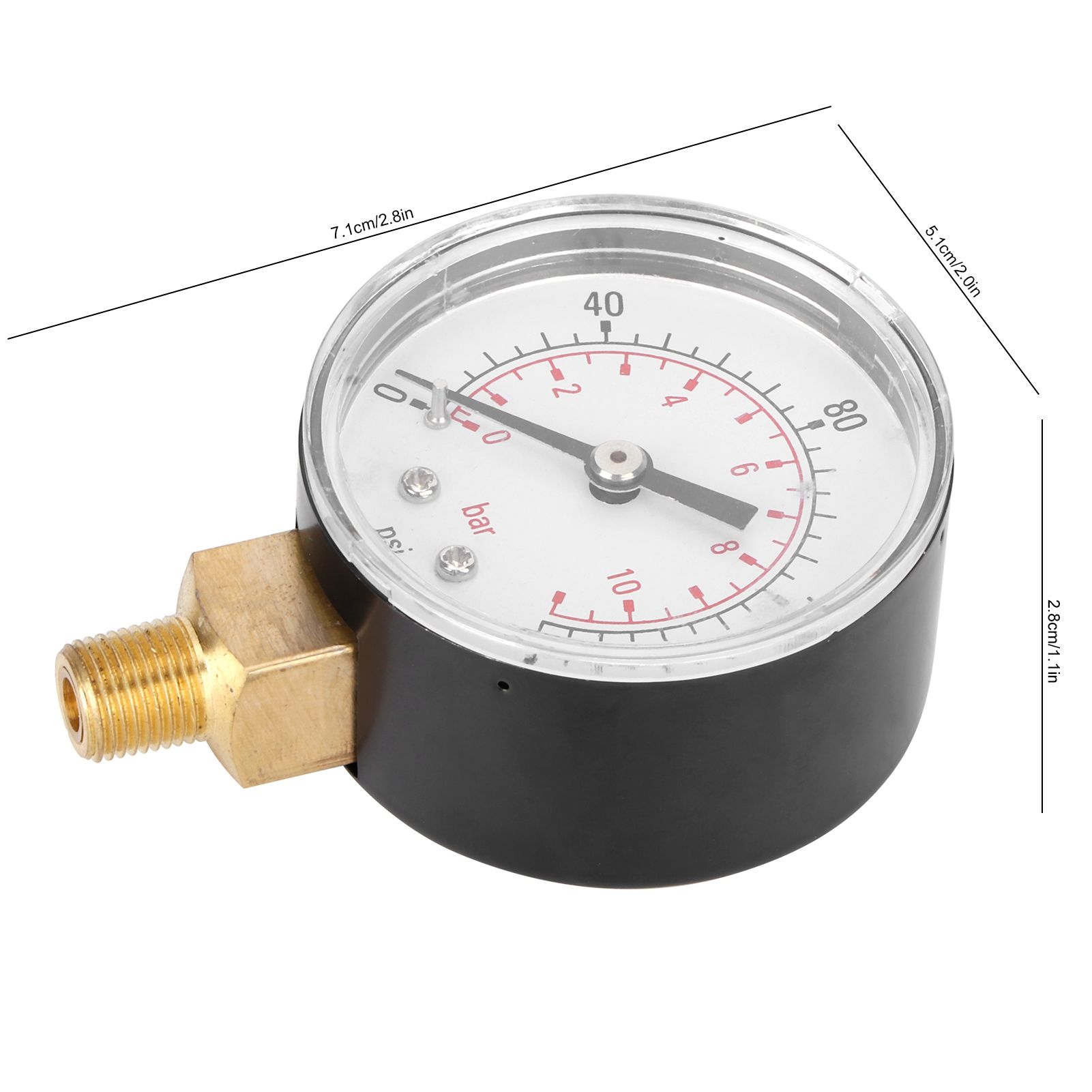 0-160psi 0-11bar Vacuum Pressure Gauge Manometer with Dual Scale for Water Oil view 13