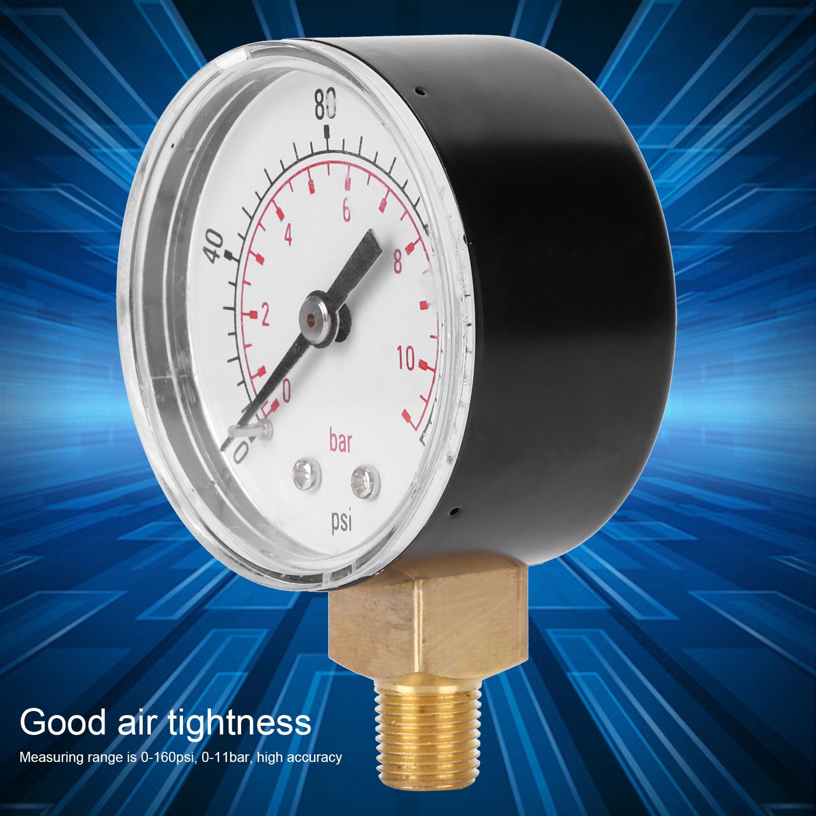 0-160psi 0-11bar Vacuum Pressure Gauge Manometer with Dual Scale for Water Oil view 14