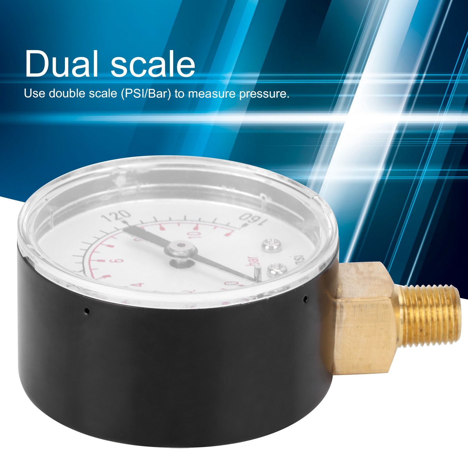 0-160psi 0-11bar Vacuum Pressure Gauge Manometer with Dual Scale for Water Oil view 15