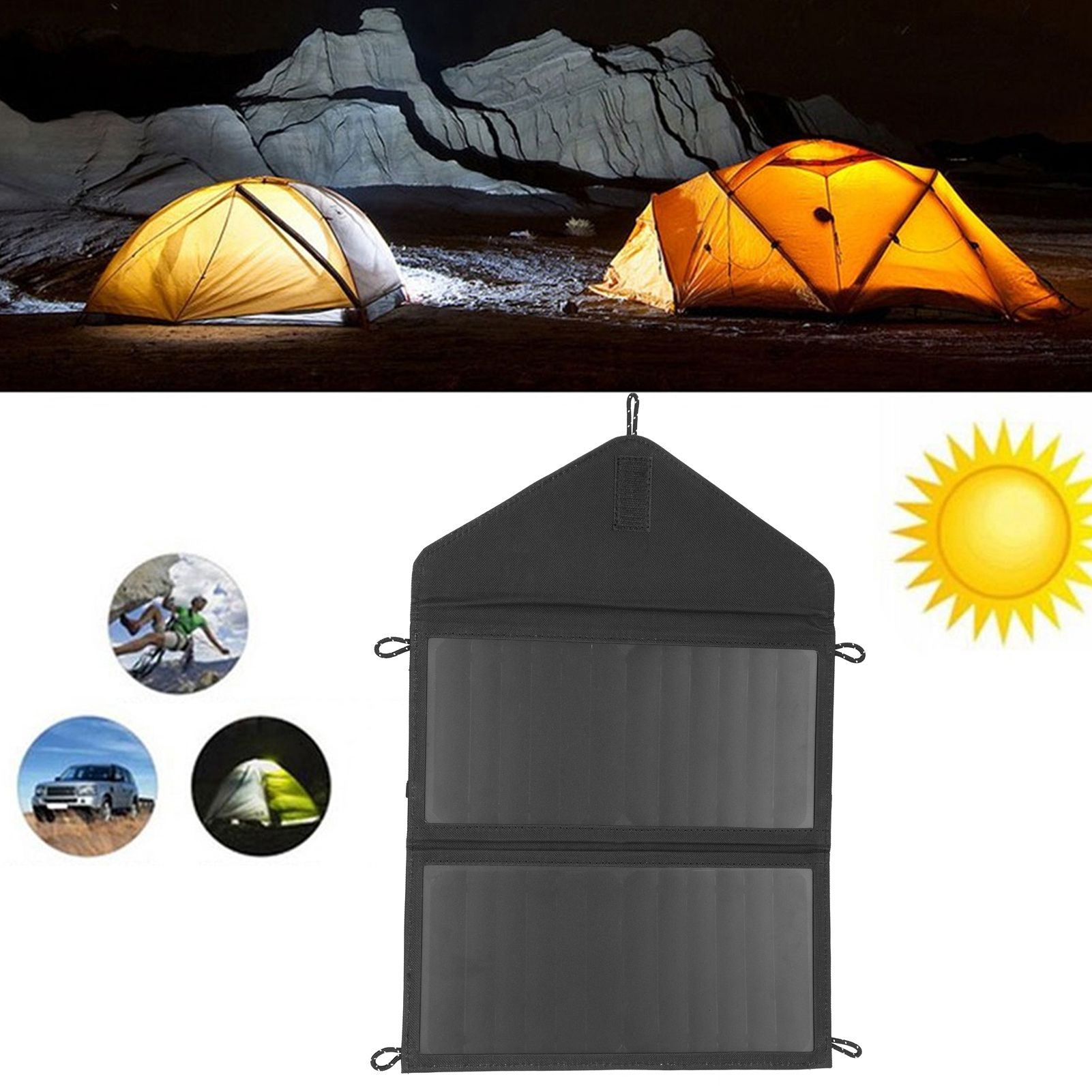 20W Foldable Solar Panel Bag USB Portable Emergency Solar Charging Bag view 9